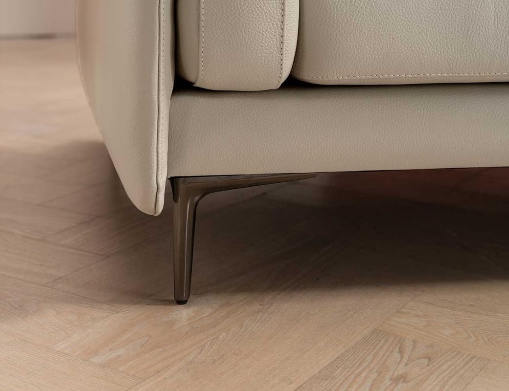 Fabrique Formus Leatherette Ushape 3 Seater Moden Design Sofa Set | Premium Luxuries Standard | for Living Room Bedroom Office | Comfortable, Soft & Smooth | with Stainless Steel Legs | Off White2 - Image 5