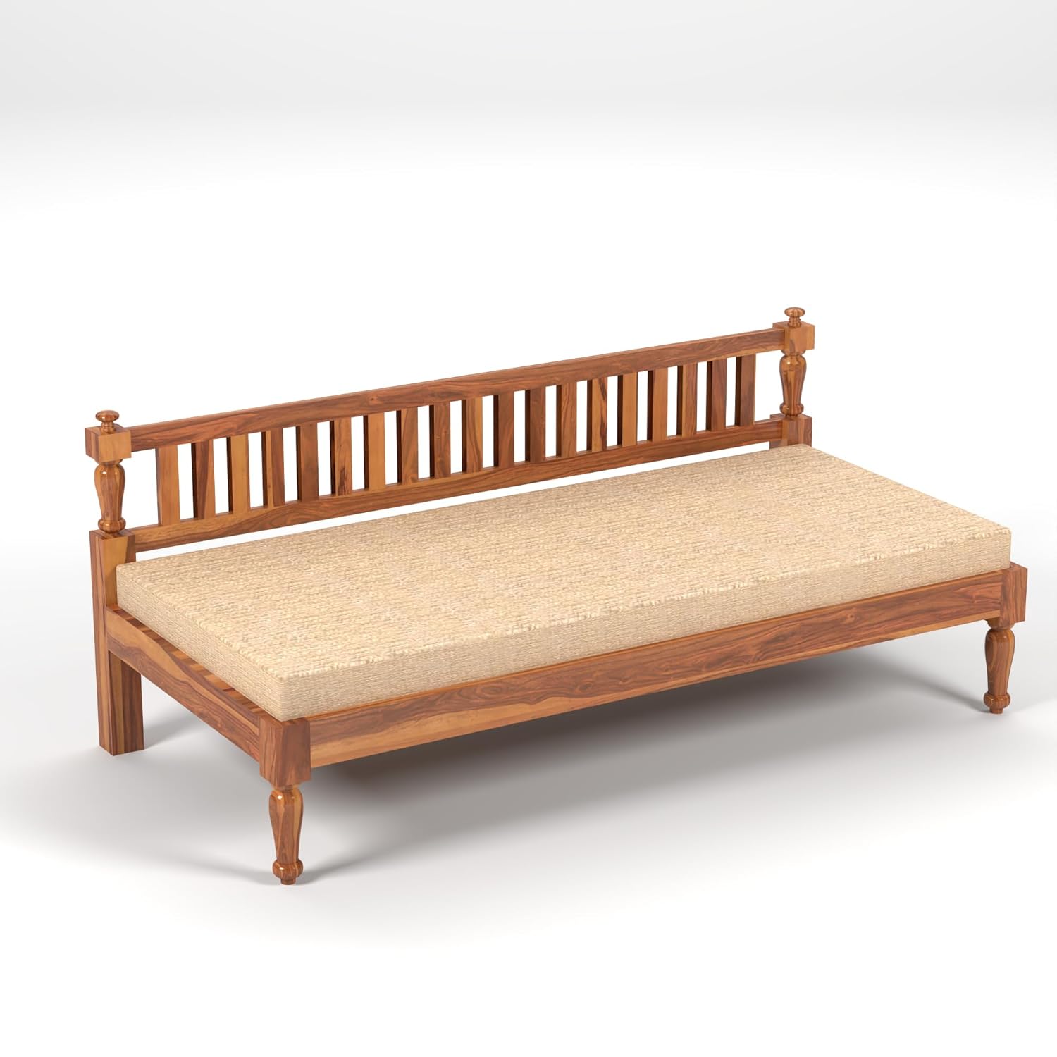 NATRAJ ART & CRAFT Wooden Couch Diwan Sofa Settee for Living Room and Office | Three 3 Seater Sofa | Sheesham Wood (Honey), Brown, 3-Person Sofa - Image 3