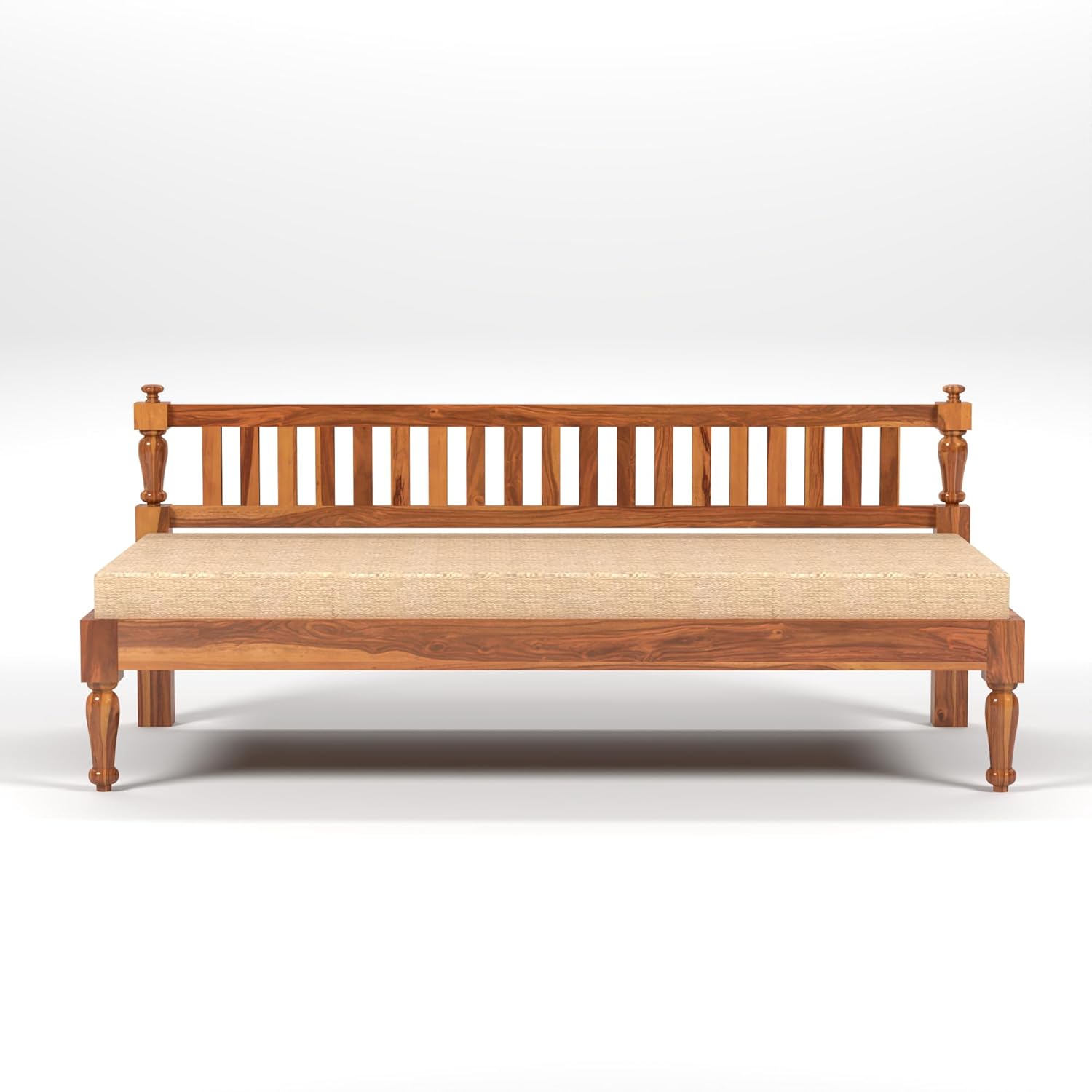 NATRAJ ART & CRAFT Wooden Couch Diwan Sofa Settee for Living Room and Office | Three 3 Seater Sofa | Sheesham Wood (Honey), Brown, 3-Person Sofa - Image 4