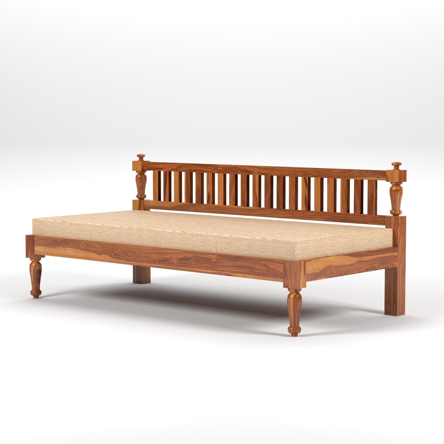 NATRAJ ART & CRAFT Wooden Couch Diwan Sofa Settee for Living Room and Office | Three 3 Seater Sofa | Sheesham Wood (Honey), Brown, 3-Person Sofa - Image 5