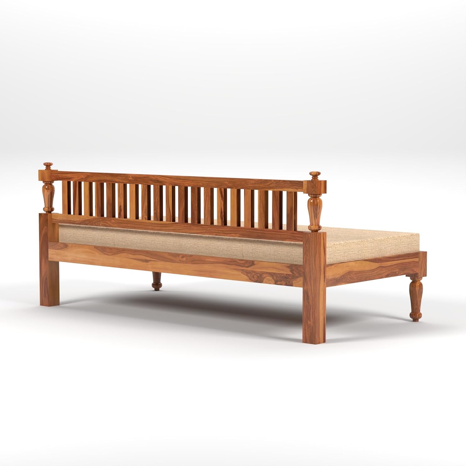 NATRAJ ART & CRAFT Wooden Couch Diwan Sofa Settee for Living Room and Office | Three 3 Seater Sofa | Sheesham Wood (Honey), Brown, 3-Person Sofa - Image 6