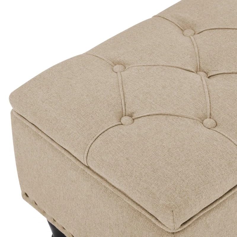 Arlecia Upholstered Ottoman Bench with Storage for Living Room, Storage Chest for Sofa Couch Bedroom Entryway (Wheat) - Image 8