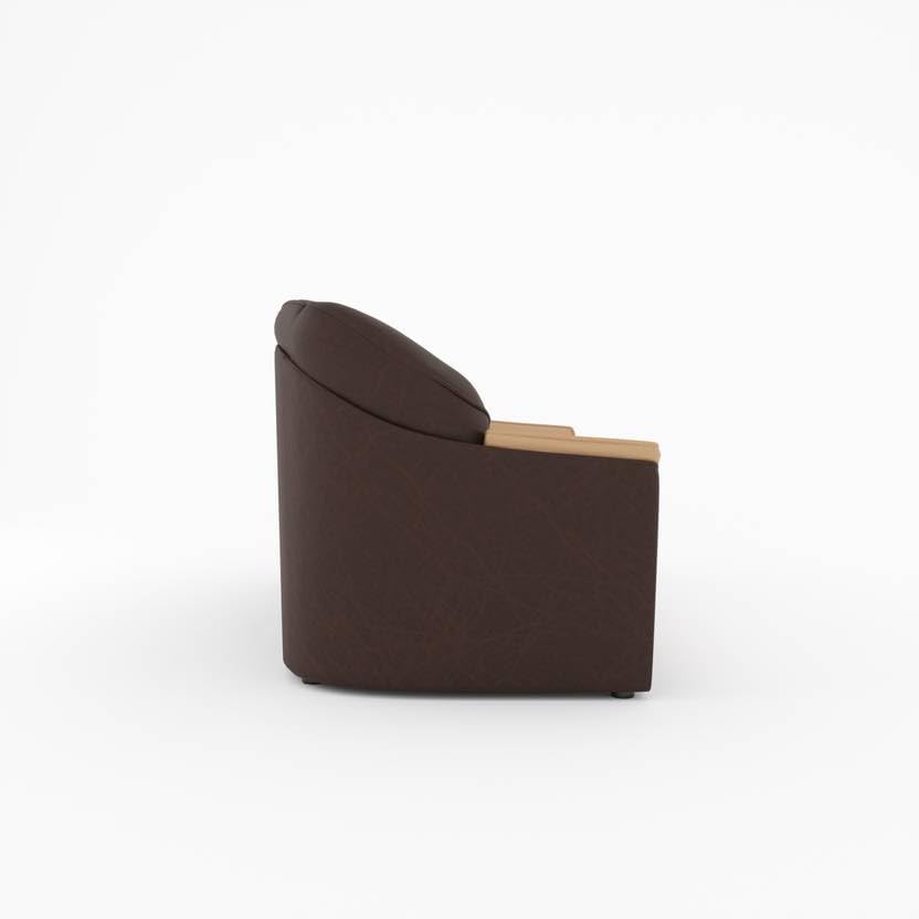 Leatherette 4 Seater - Sofa (Finish Color - Brown, DIY(Do-It-Yourself)) | (Creame Brown) - Image 5