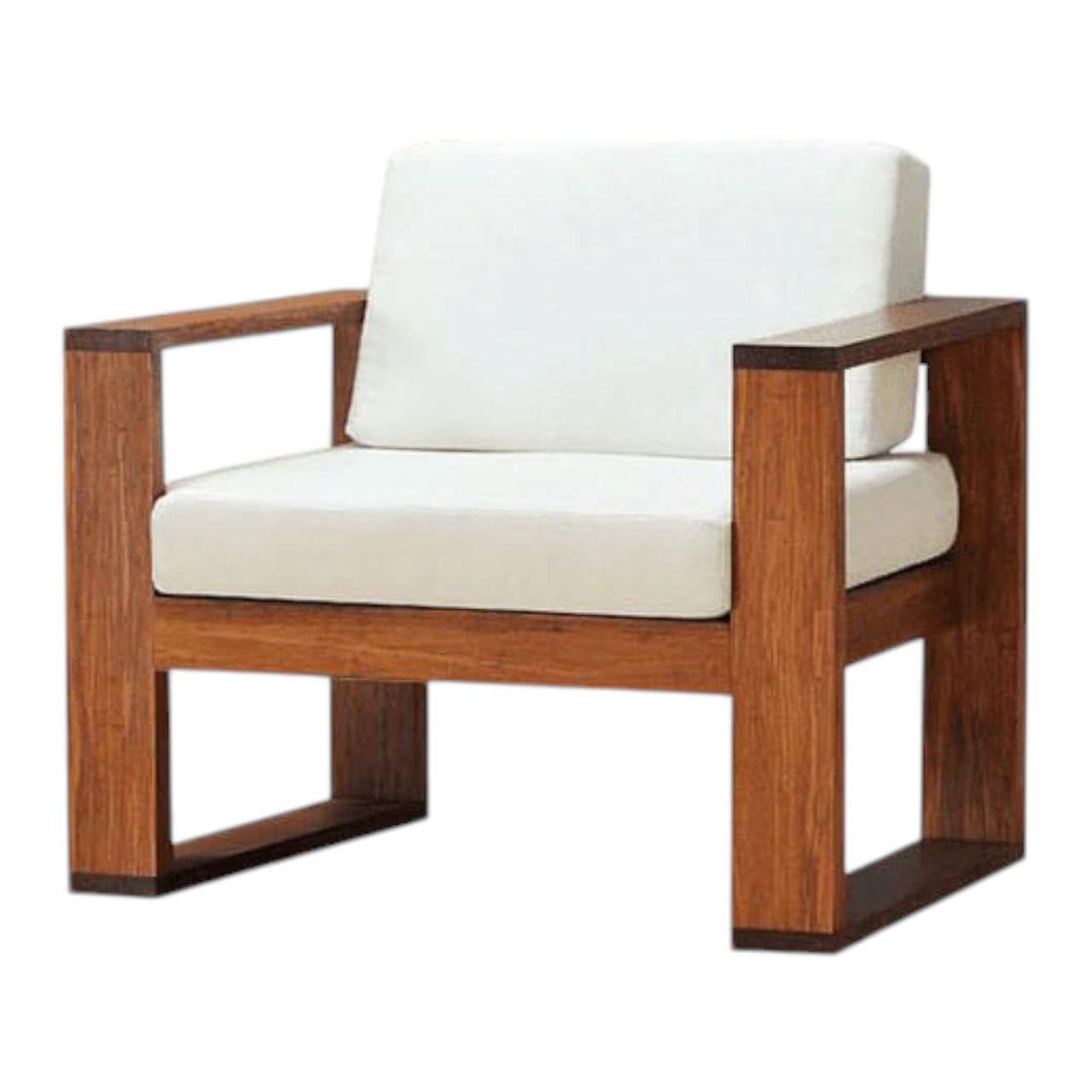 Sheesham Wooden 4 Seater Sofa Set for Living Room | Rosewood 4 Seater Cushion Sofa Set (Color Hony) (1 Seater) - Image 4