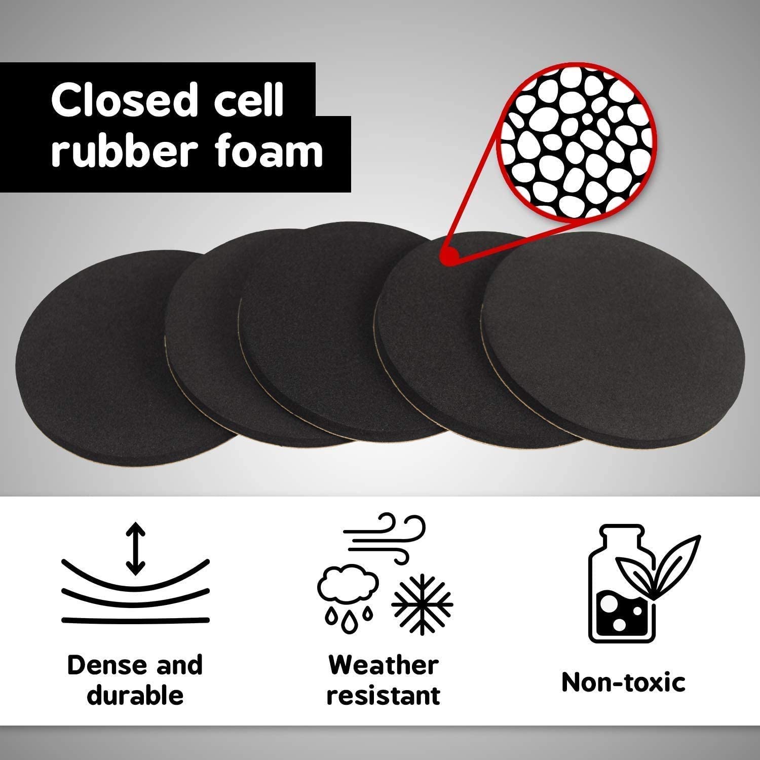 Furniture Pads Kit || Round Rubber Floor Protector Non Slip Furniture Pads Sofa Bed, Dining Table,Dining Chairs Balance Pad Noise Insulation Pad,3.5 CM, Black, 8 Pcs - Image 5