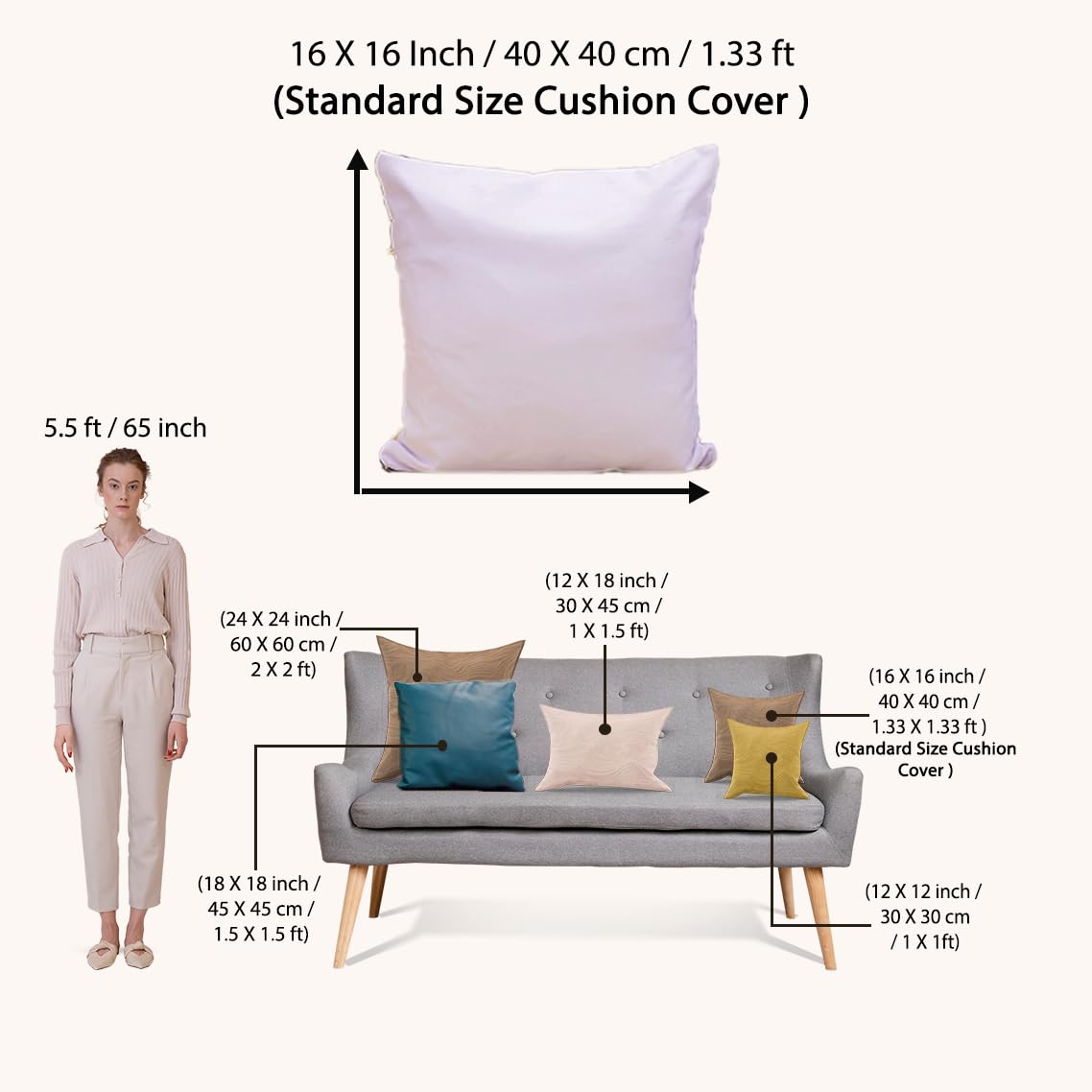 STITCHNEST Set of 5 Polycotton Cushion Covers – 16x16 Inches – Multicolor Boho Embroidery-Style Prints – Artistic & Eclectic Sofa Cushion Covers for Living Room & Home Decor - Image 4