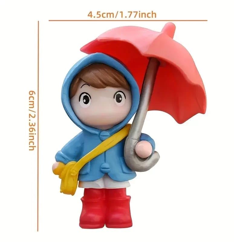 VRB Dec 4 Pcs Miniature Showpiece Set for Home Decor,Car Dashboard,Valentine,Living Room,Gifts Figurines,Cake Decoration Items,Figurines for Home Decor. (4 Pcs Open Umbrella Miniature) - Image 4