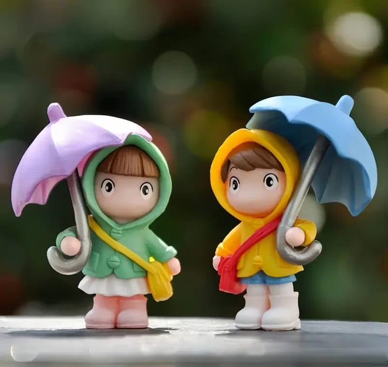 VRB Dec 4 Pcs Miniature Showpiece Set for Home Decor,Car Dashboard,Valentine,Living Room,Gifts Figurines,Cake Decoration Items,Figurines for Home Decor. (4 Pcs Open Umbrella Miniature) - Image 9