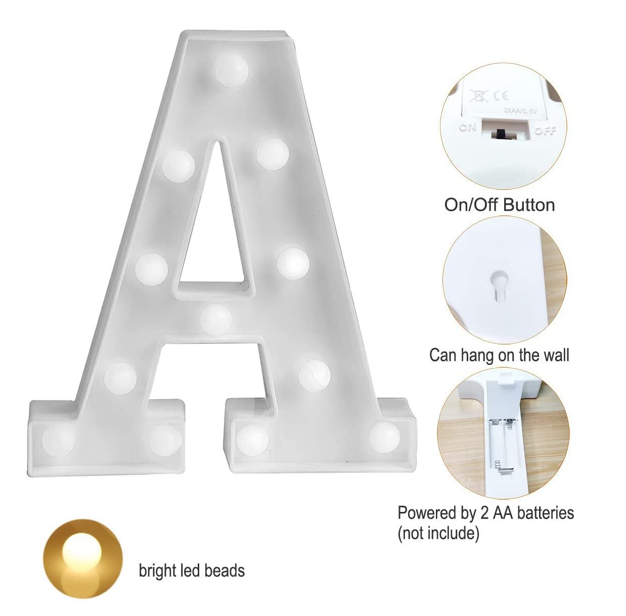 Party Propz A Letter Light, Marquee Alphabet Light Letters for Room Decor Lights, Led Letters Alphabet for Decoration, Led Alphabet Letters, Letter Light for Room Decor, Letter Lights for Birthday - Image 4