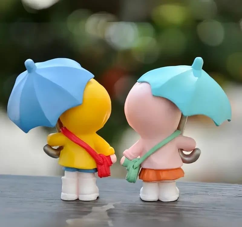 VRB Dec 4 Pcs Miniature Showpiece Set for Home Decor,Car Dashboard,Valentine,Living Room,Gifts Figurines,Cake Decoration Items,Figurines for Home Decor. (4 Pcs Open Umbrella Miniature) - Image 7