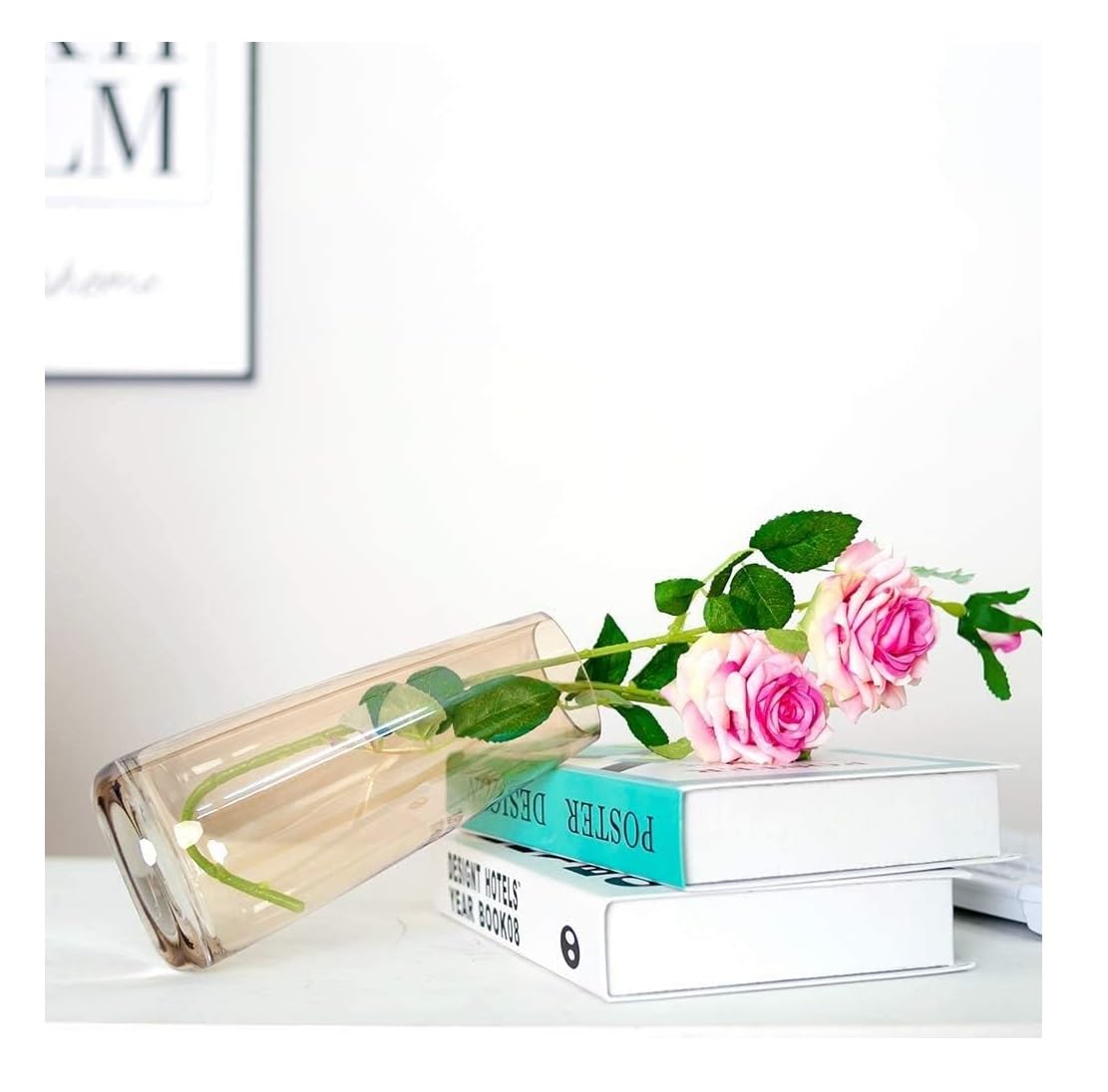 SPHINX Decorative Glass Vase for Flowers Plants Home Decor Office Living Table Decorations, Vases for Home Decor, Luster Glass Vase,Modern - (Crystal Amber, Approx 9 Inches Height) - Image 4