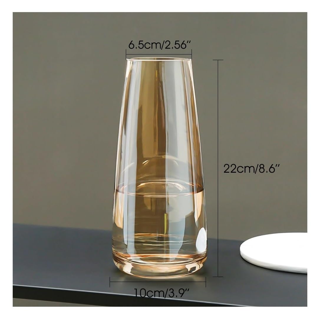 SPHINX Decorative Glass Vase for Flowers Plants Home Decor Office Living Table Decorations, Vases for Home Decor, Luster Glass Vase,Modern - (Crystal Amber, Approx 9 Inches Height) - Image 8