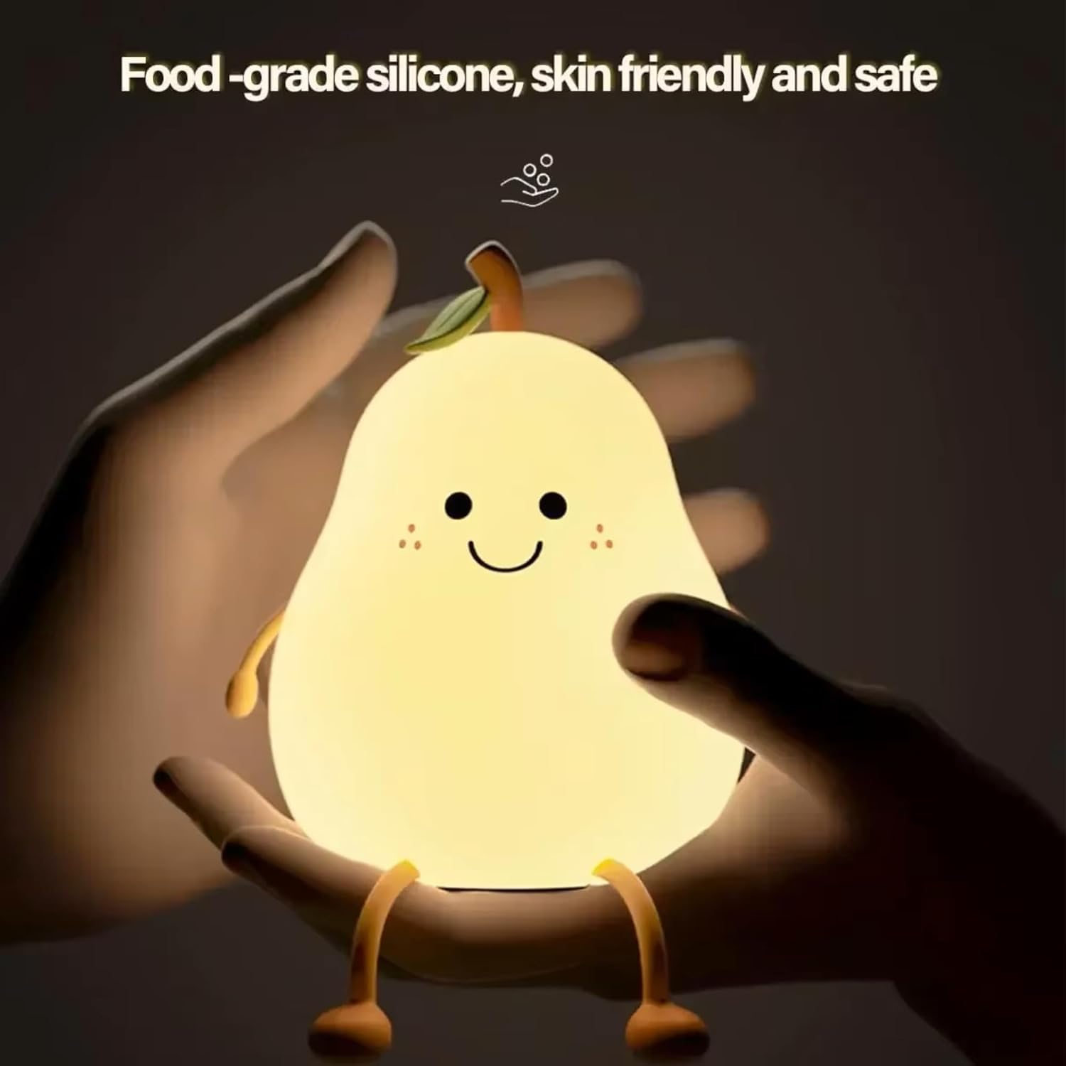 Pears Silicone Night Lamp – Cute Soft LED Bedside Light for Kids Room, Nursery, Christmas Gifts & Bedroom Ambience Decoration - Image 10