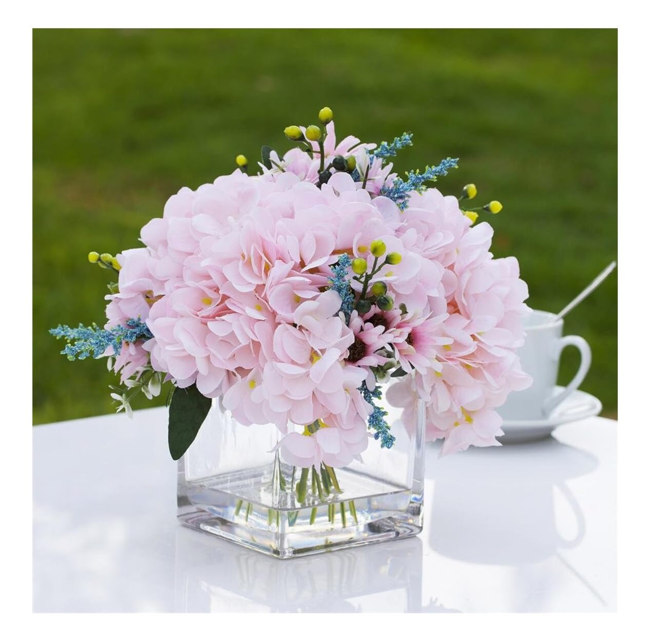 SPHINX Square Decorative Glass Vase for Flowers Live Plants Bamboo Money Plants Home Decor Office Living Room Table Decorations, Vases for Home Decor,Modern Glass Vase, Gift, VASE ONLY NO Flowers - - Image 3