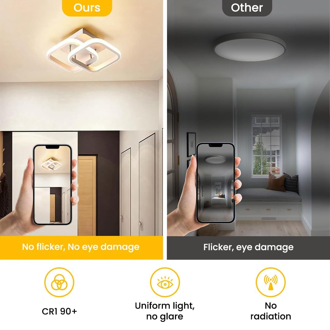 Desidiya Modern Dimmable Minimalist LED Pendant Light, Modern Flush Mount Fixture with Adjustable Light, Three Color Dimming for Bedroom, Living Room, and Dining Room False Ceiling Pendant Light - Image 4