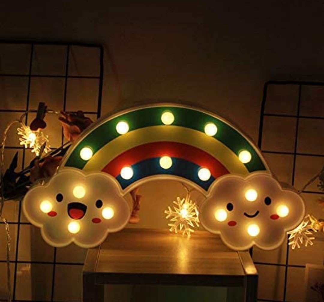 VRB Dec Plastic 1 Pcs Marquee Alphabet Light Letters/Letter Light/Alphabet/Led Alphabet Letters/Aesthetic Room/Wall Decor Items/Birthday Decoration Items (Pack Of 1) (Smiling Rainbow) - Image 6