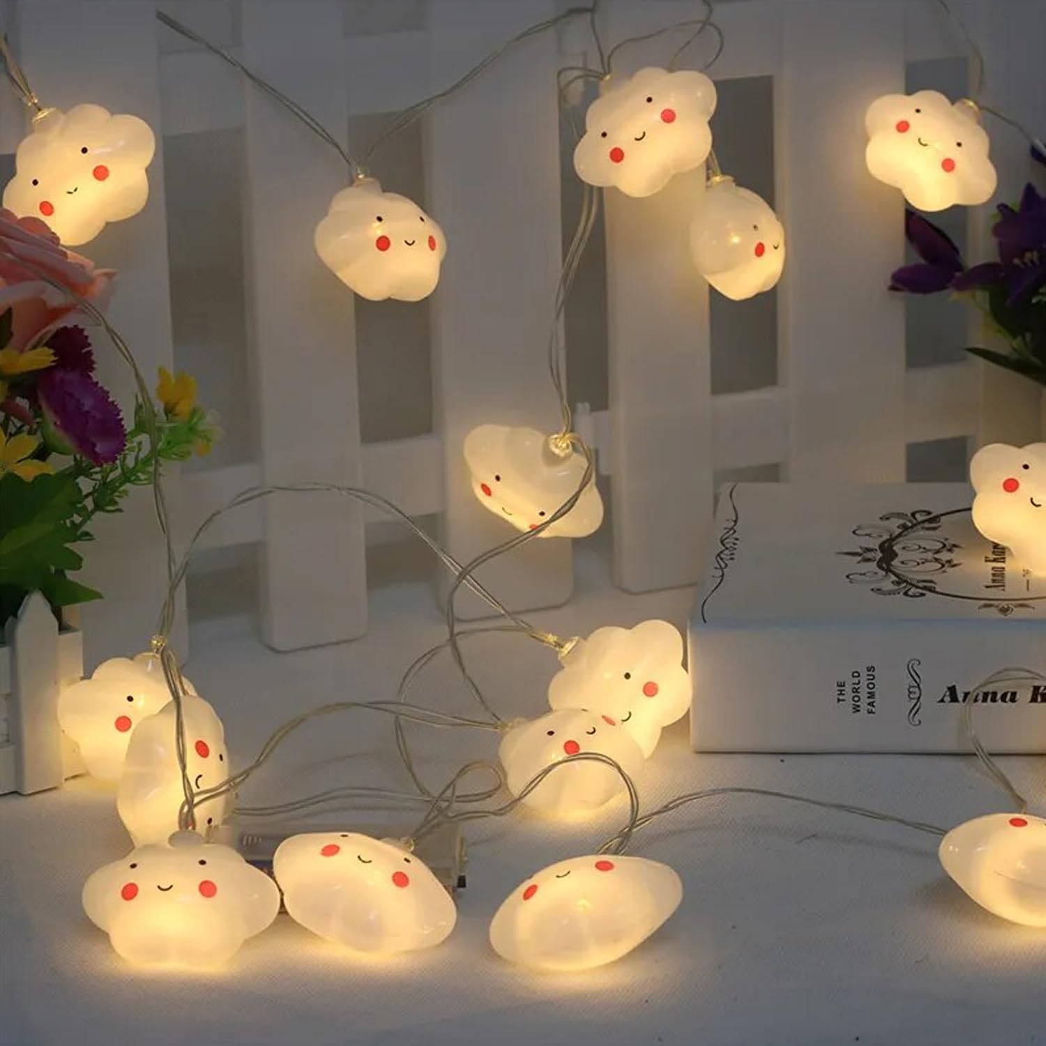 Party Propz Polypropylene White Cloud Light for Room Decor - 14 Feet, 10 Led, Lights for Kids Room, Cute Lights for Room, Kids Room Decoration Items, Lights for Girls Room Decor, Cloud Decoration - Image 9