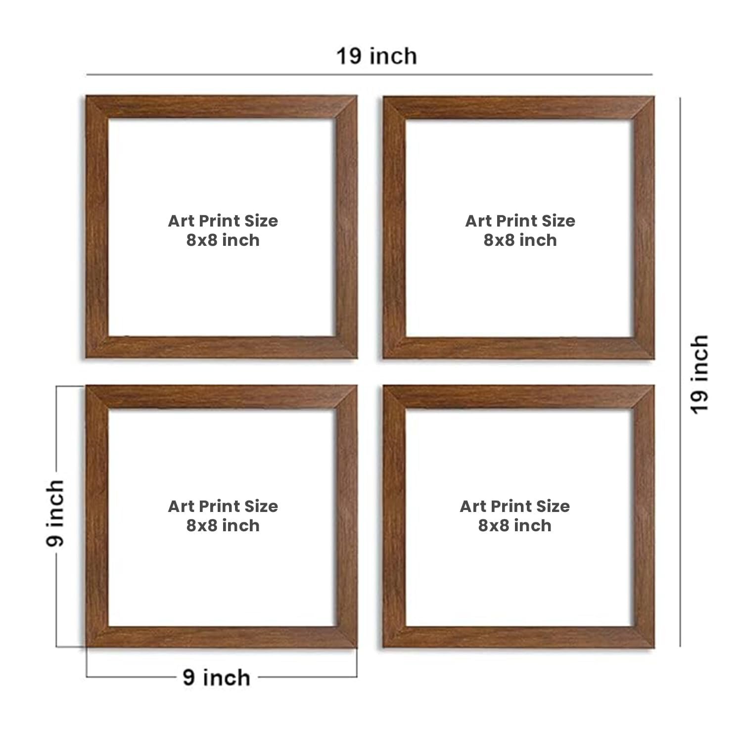 PAINTINGMANTRA Floral & Birds Theme Framed Painting/Posters for Room Decoration, Set of 4 Brown Frame UV Textured Art Prints/Posters for Living Room (4 Unit, 9 x 9 Inches) - Image 3