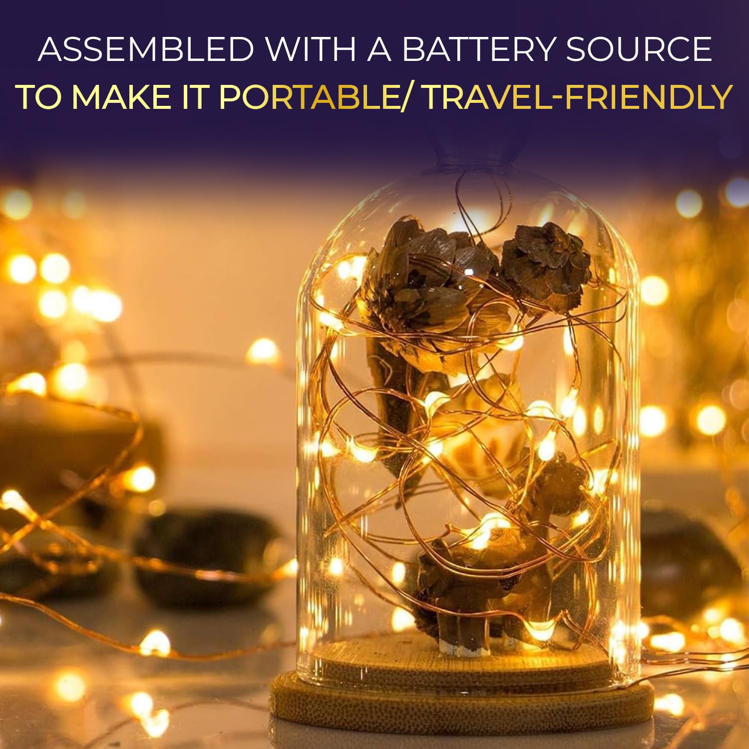 Lexton 10 Meter LED Copper String Light | USB Powered Fairy Lights | Warm White Decorative Lights for Diwali, Festival, Home, Balcony & Outdoor Decoration, Pack of 1 - Image 7