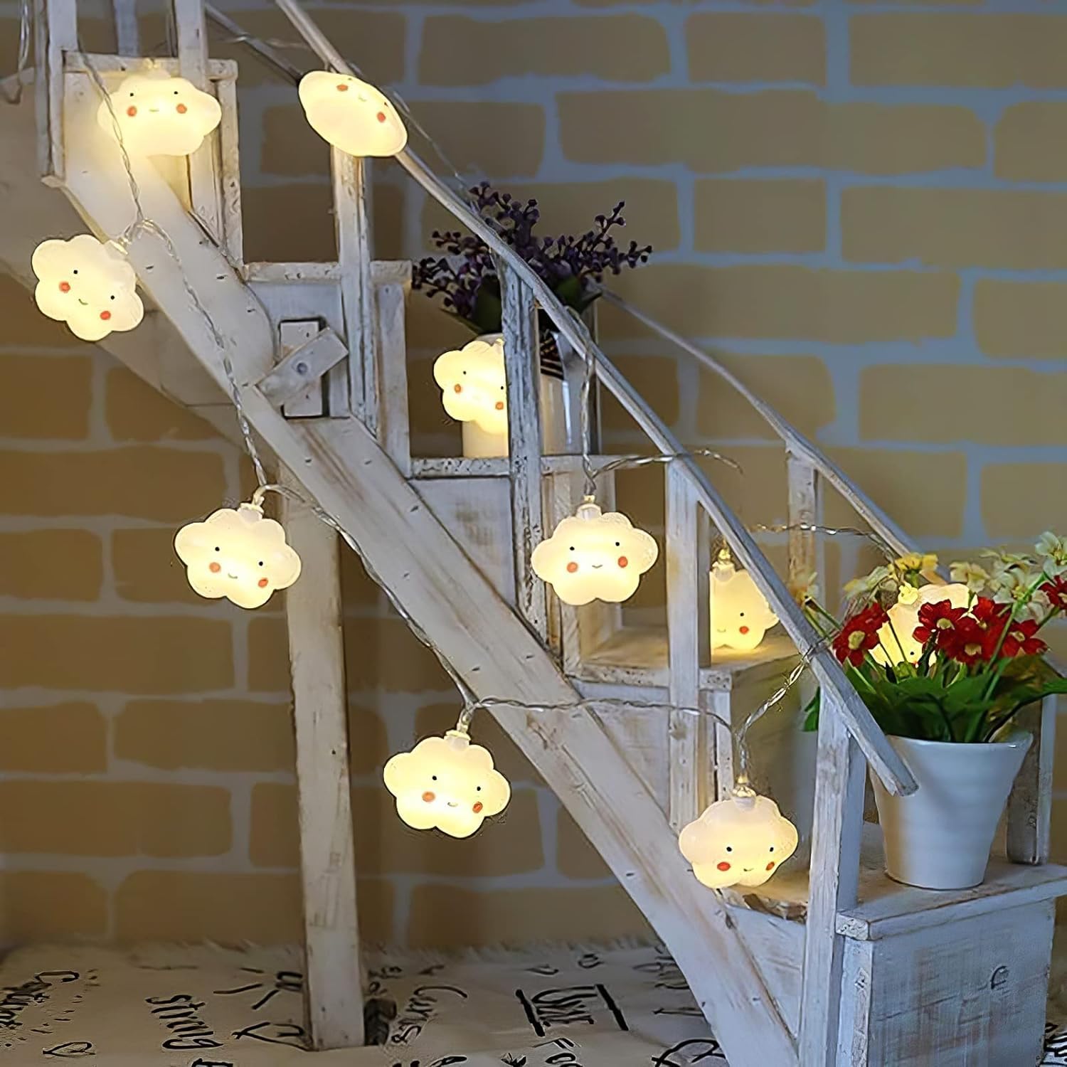 Party Propz Polypropylene White Cloud Light for Room Decor - 14 Feet, 10 Led, Lights for Kids Room, Cute Lights for Room, Kids Room Decoration Items, Lights for Girls Room Decor, Cloud Decoration - Image 8