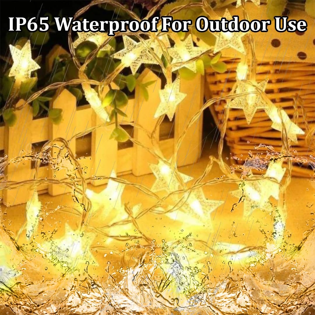 fizzytech Fairy Lights for Room Decoration – 8 Meter 30-LED Warm-White Star String Lights, Plug-in Decorative Lighting for Bedroom, Indoor & Outdoor Décor Use Diwali Christmas - Image 3