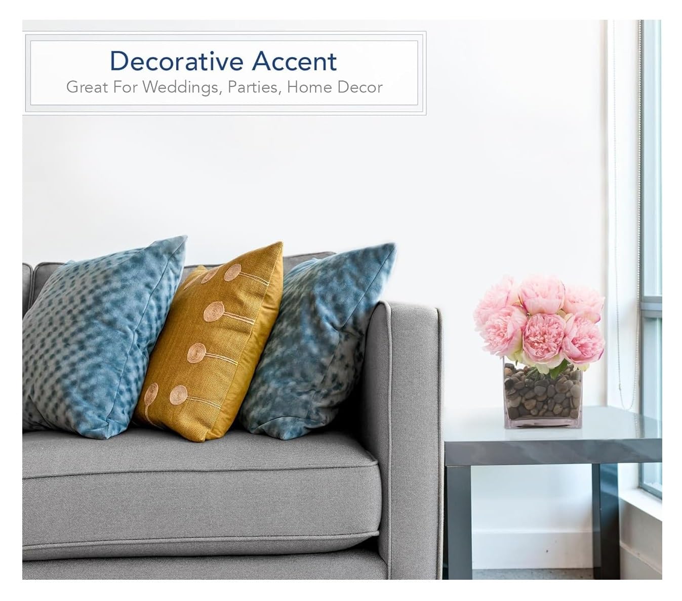 SPHINX Square Decorative Glass Vase for Flowers Live Plants Bamboo Money Plants Home Decor Office Living Room Table Decorations, Vases for Home Decor,Modern Glass Vase, Gift, VASE ONLY NO Flowers - - Image 8