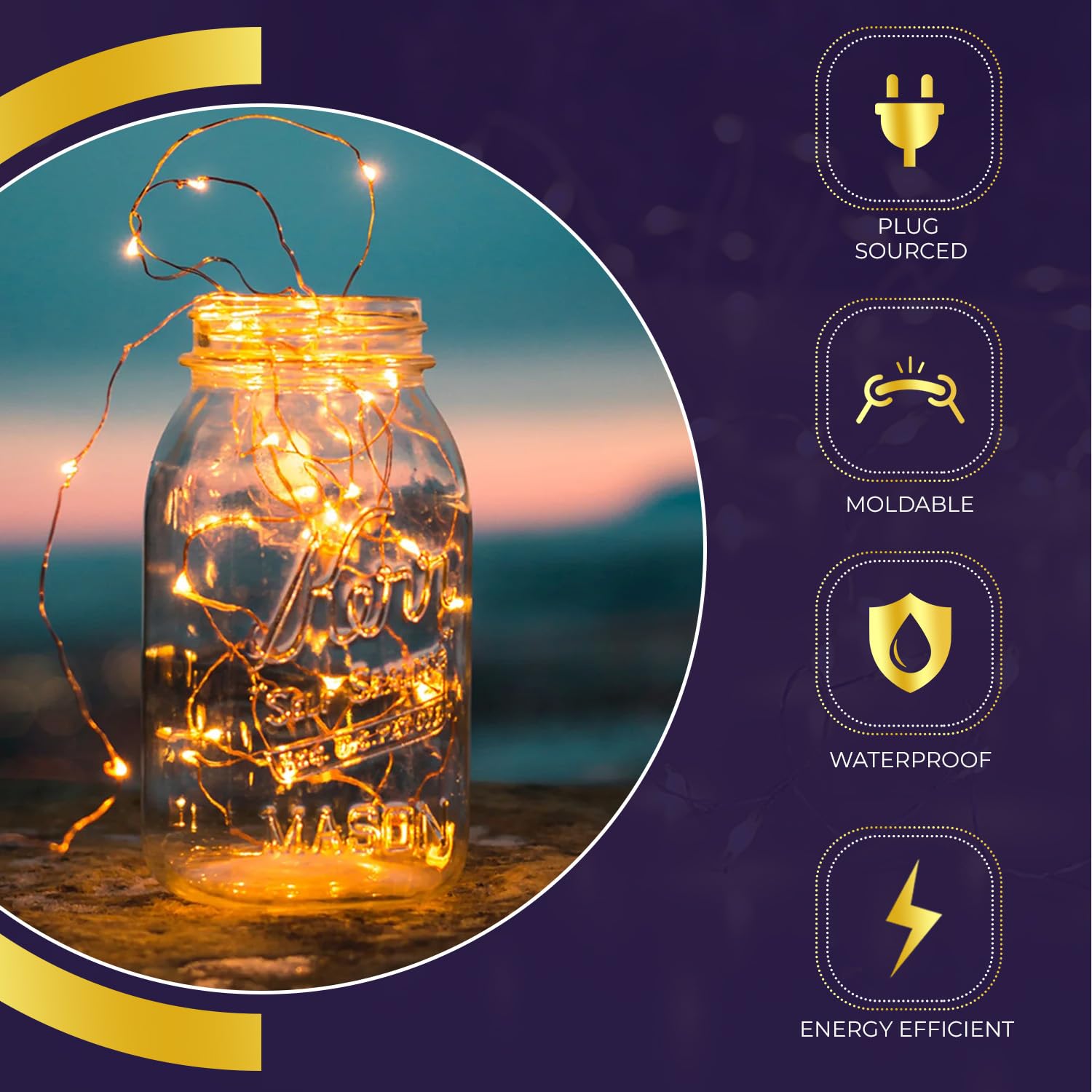 Lexton 10 Meter LED Copper String Light | USB Powered Fairy Lights | Warm White Decorative Lights for Diwali, Festival, Home, Balcony & Outdoor Decoration, Pack of 1 - Image 5