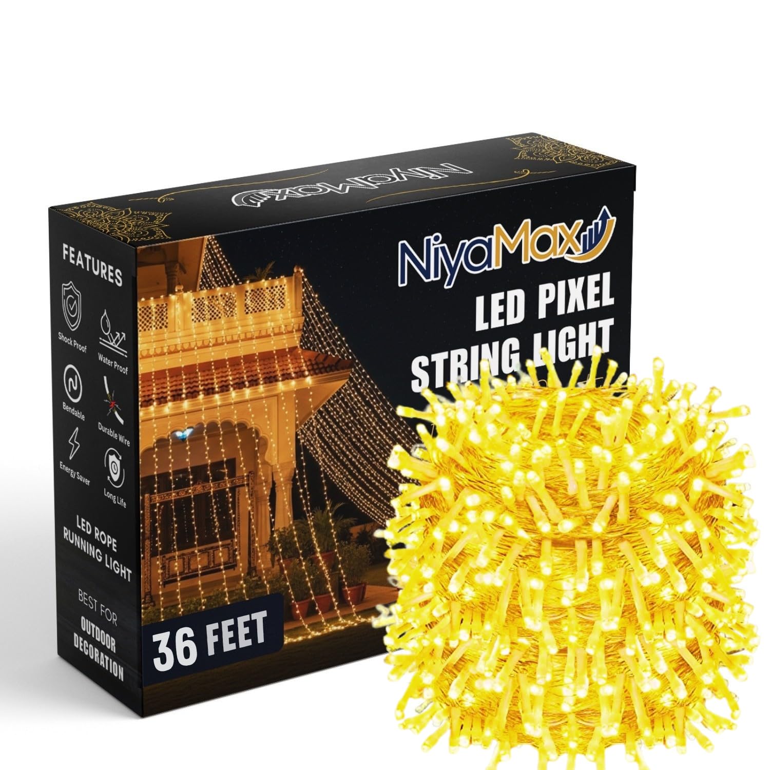 36 Feet LED Fairy String Lights β 36 Bulbs on Waterproof Copper Wire | Decorative Lights for Bedroom, Garden, Wedding, Diwali & Christmas Home Decoration (Warm White) - Image 2