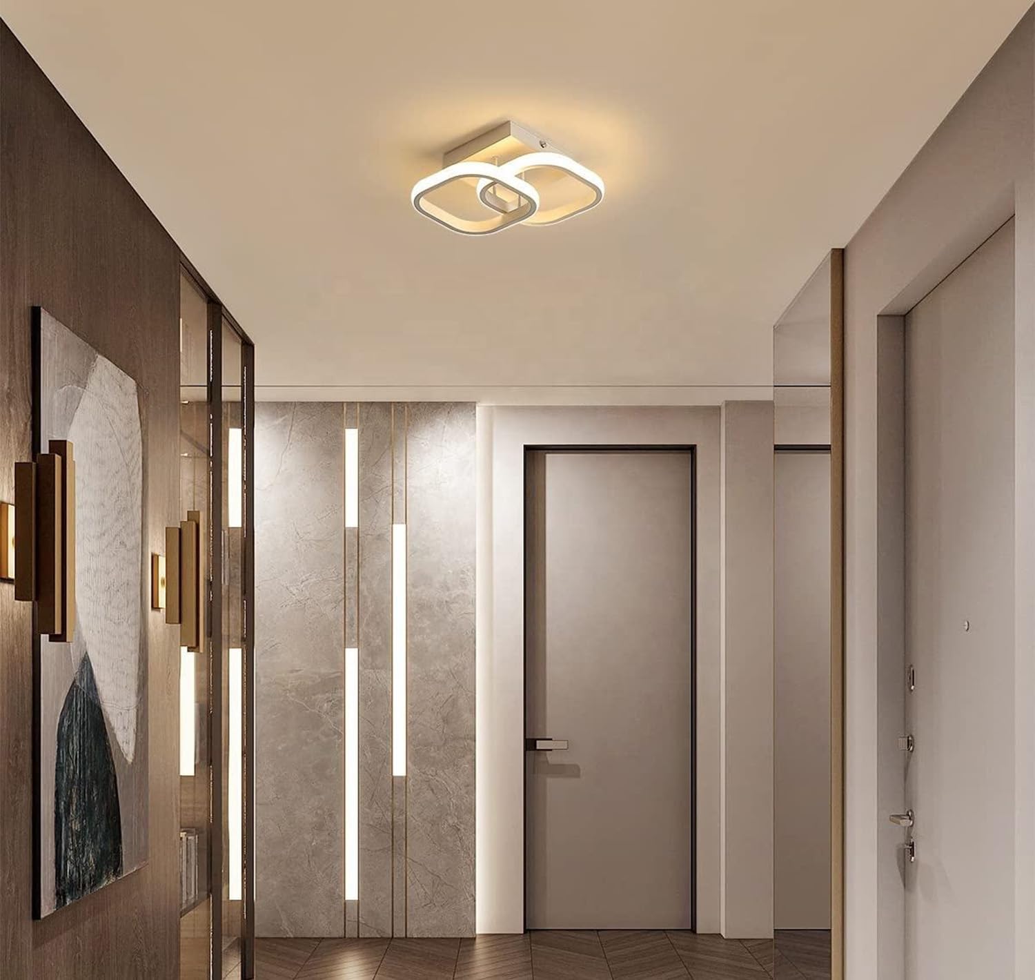 Desidiya Modern Dimmable Minimalist LED Pendant Light, Modern Flush Mount Fixture with Adjustable Light, Three Color Dimming for Bedroom, Living Room, and Dining Room False Ceiling Pendant Light - Image 7