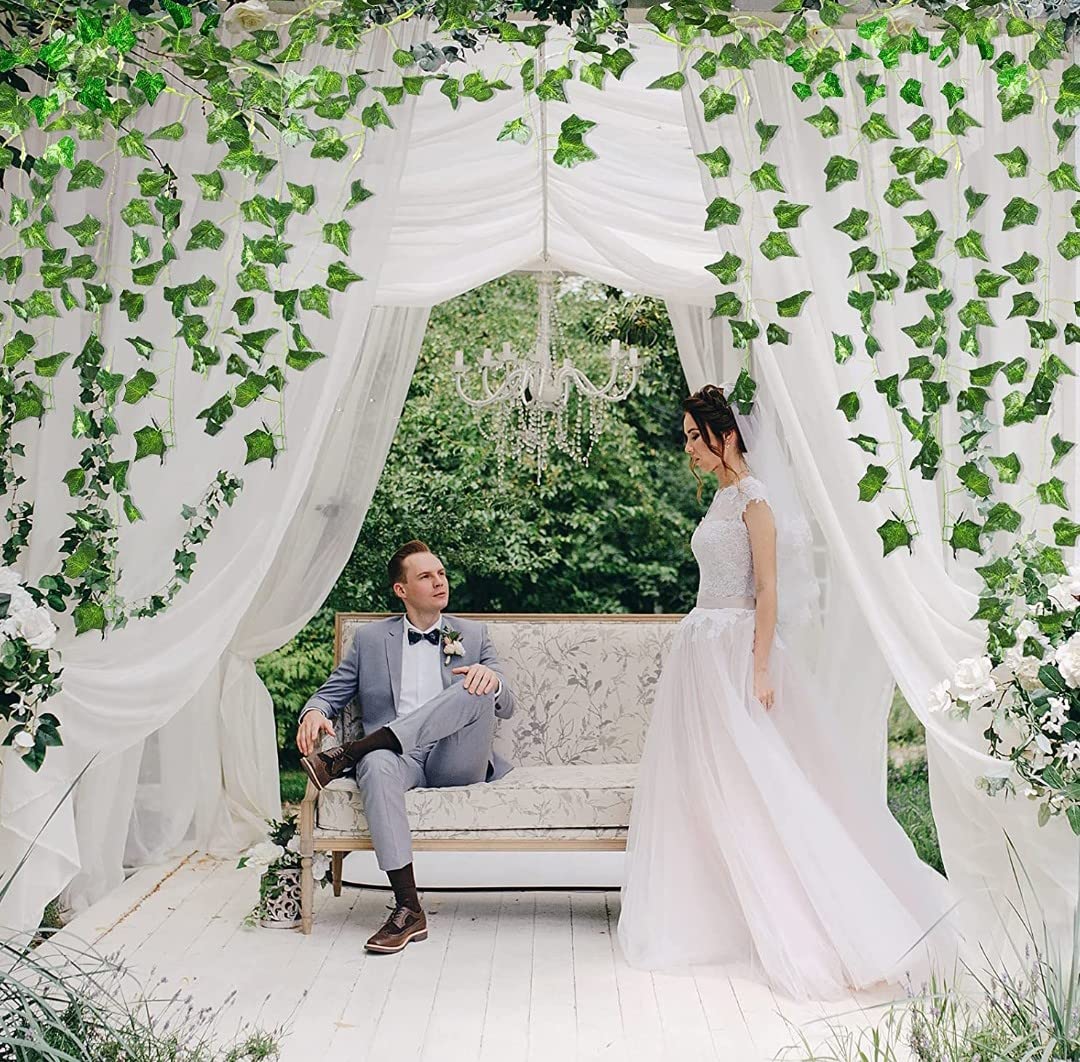 VRB Dec Polyester Pack Of 6 Fake Vines With Leaves Artificial Ivy Garland Fake Ivy Leaves For Bedroom, Artificial Greenery Garlands Hanging Vines For Room Decor Wedding Wall ,Money Creeper - Image 5