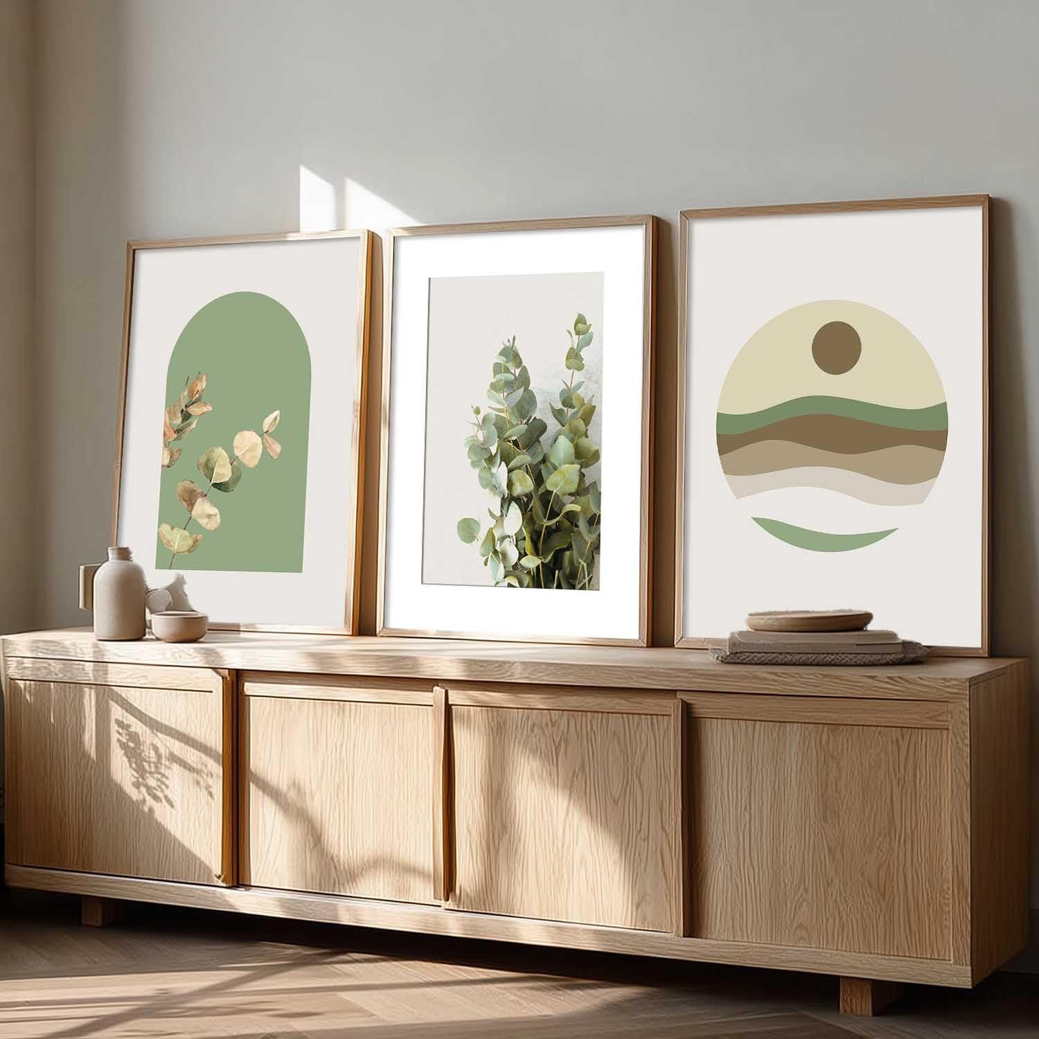 HOTHOUSE Abstract Painting Wall Art Home Decoration Paintings With Frame For Living Room Bed Room Hotel Wall Decor Digital Reprint Set of 3 (13X17 inch) - Image 2