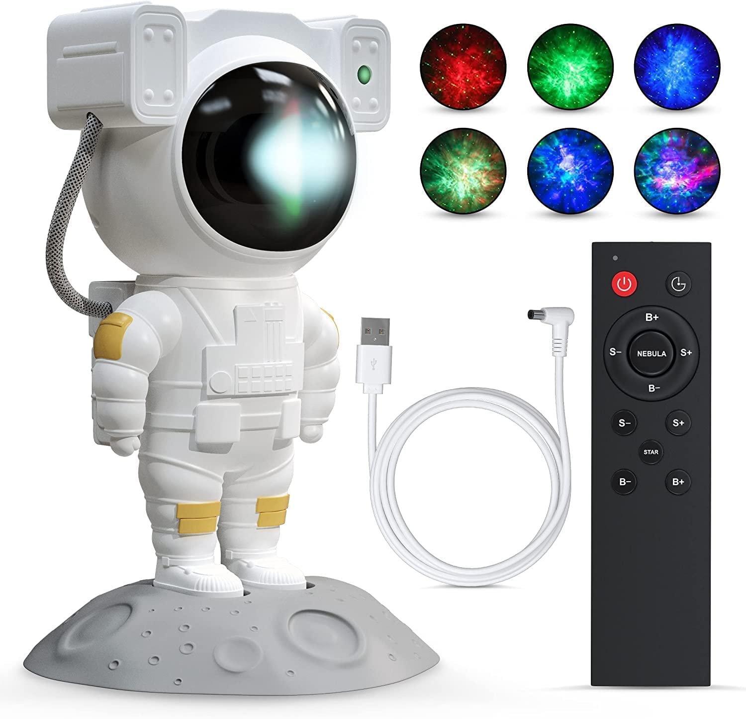 Desidiya® Astronaut Galaxy Projector Night Light – Remote Control Star Nebula Lamp for Bedroom, Kids & Adults – 360° Rotation, Timer, Space Decor Gift for Home, Party & Gaming Room (Corded Electric) - Image 10