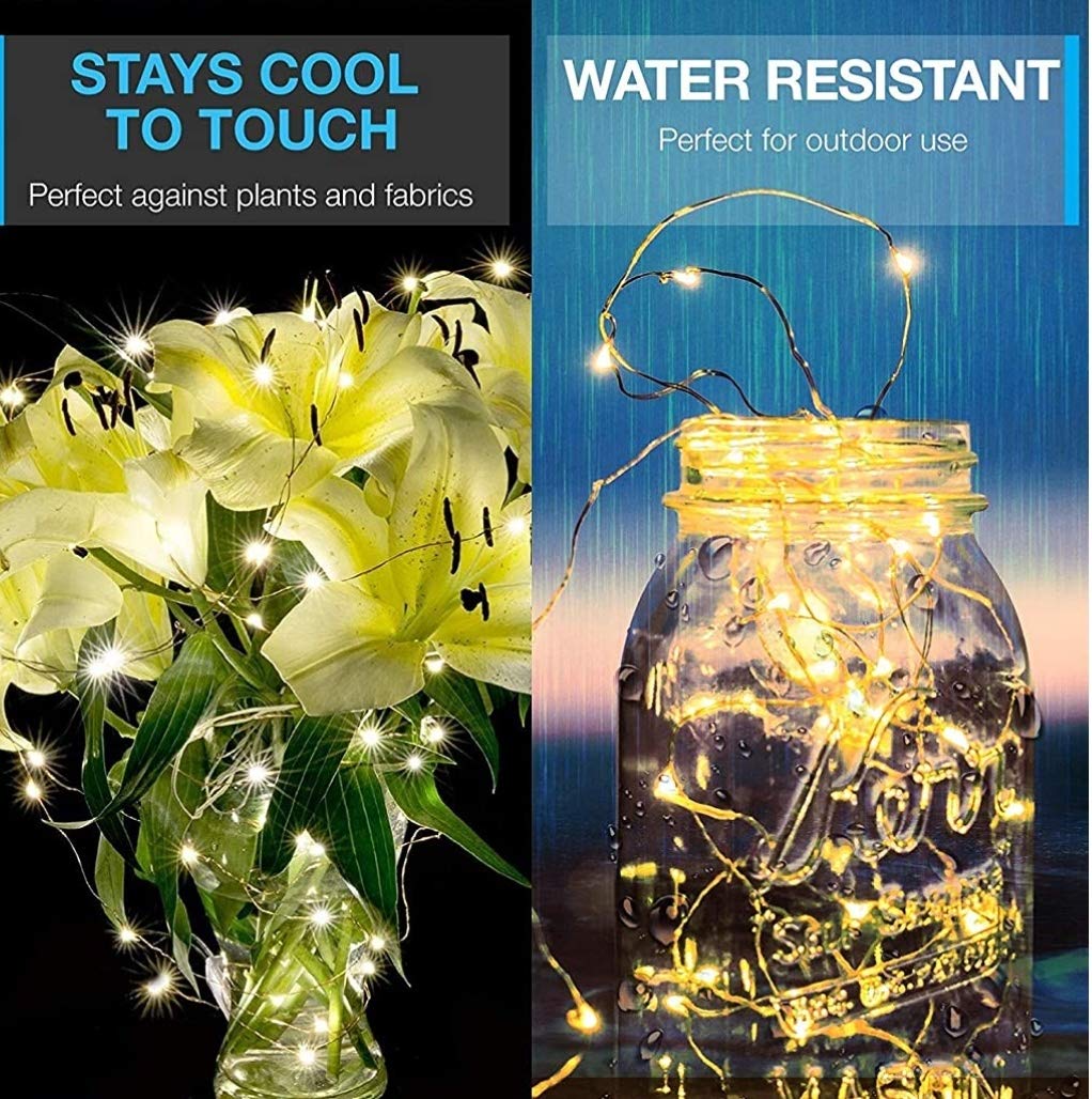 tu casa DW-440-USB-Led Copper Fairy Light, Waterproof(10 MTRS-100 Bulbs) Nickel Finish -Warm White - Image 5