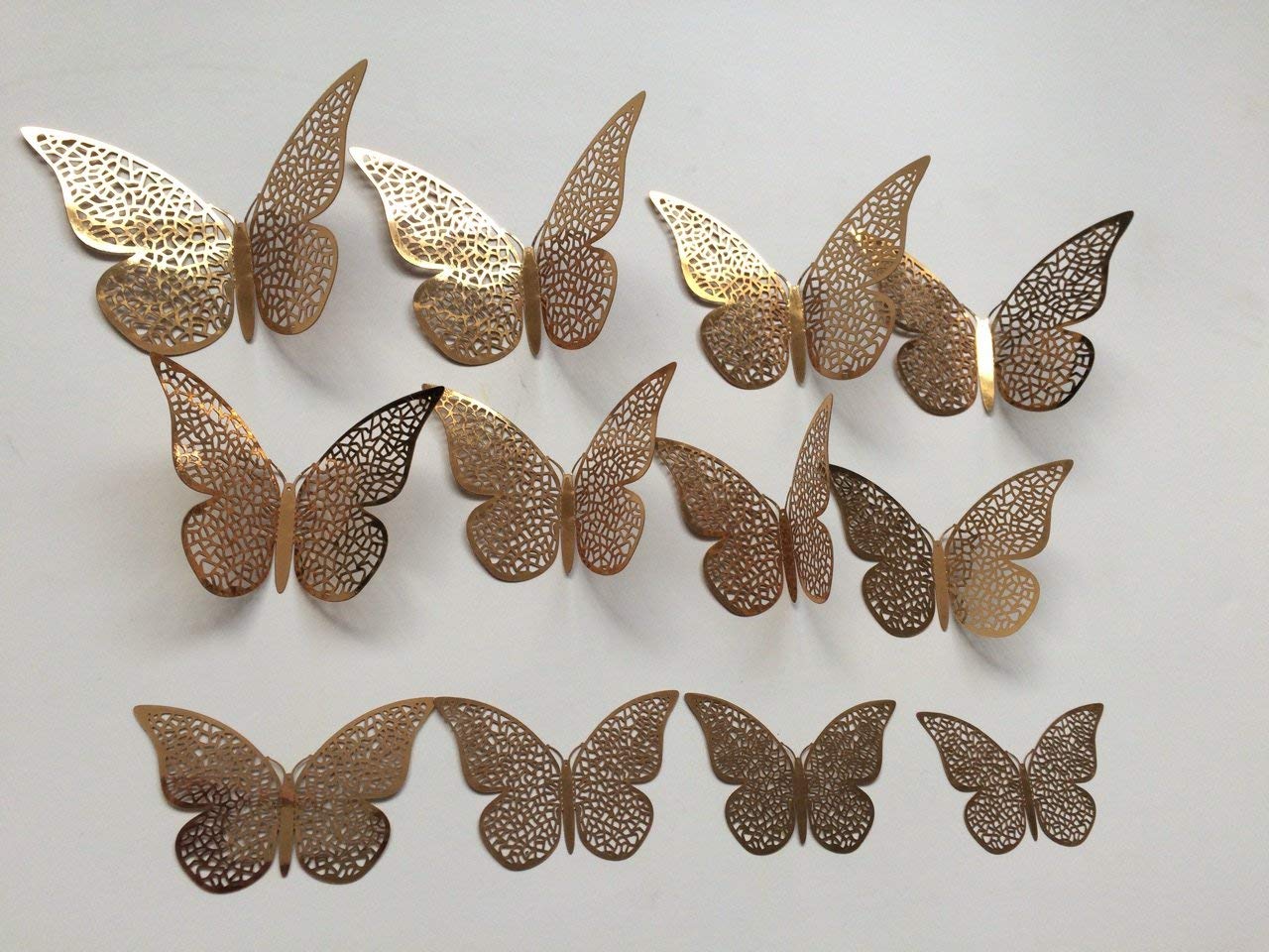 Xtore® 12pcs 3D Home Decor Butterfly with Sticking Pad (Shimmer Golden, Set of 12) - Image 3