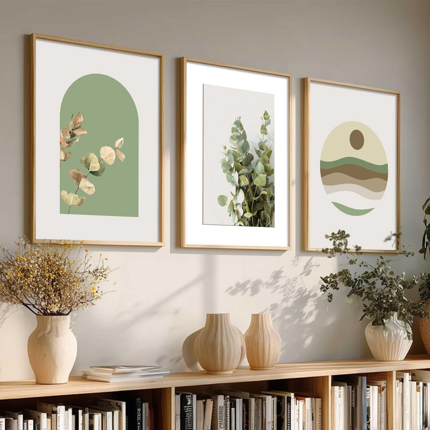 HOTHOUSE Abstract Painting Wall Art Home Decoration Paintings With Frame For Living Room Bed Room Hotel Wall Decor Digital Reprint Set of 3 (13X17 inch) - Image 4
