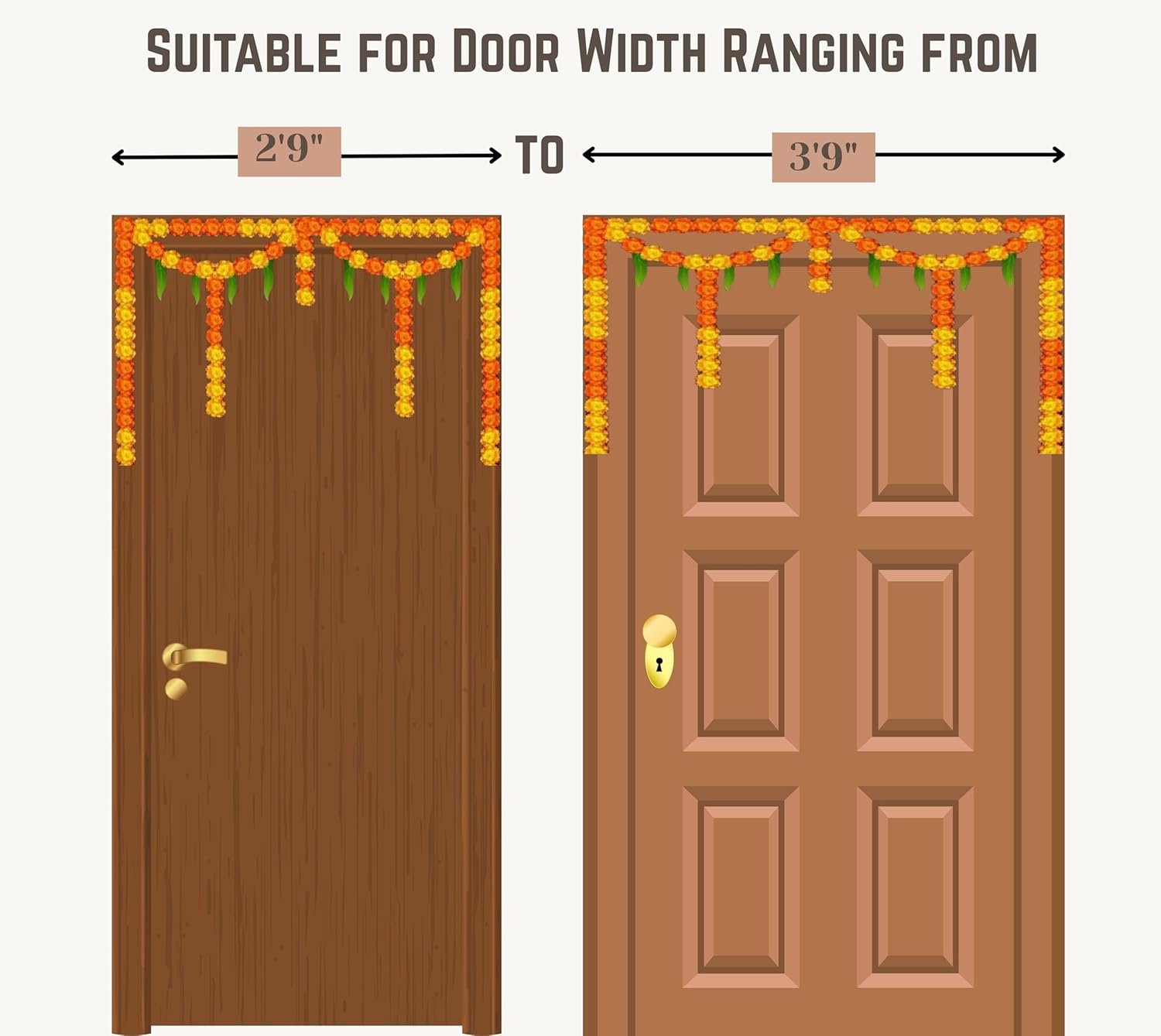 Daedal crafters Crystal Hanging Artificial Flower Toran for Main Door Entrance, Reusable Thoran for Pooja Mandir, Living Room & Home Décor, Bandarwal for Festival Decoration (42x14 inch) - Image 9