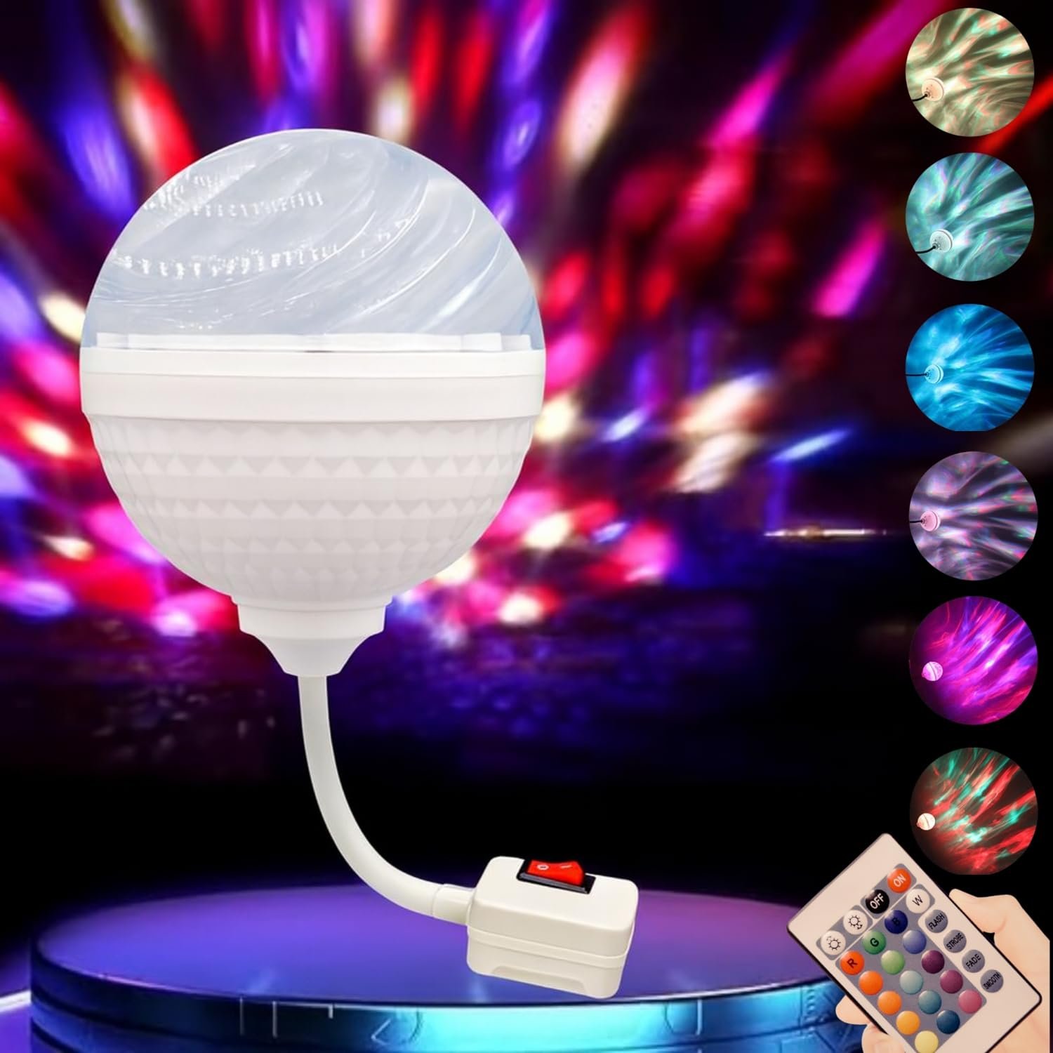 One94Store RGB Rotating LED Lamp | Plug-in Powered Full-Color Aurora Projector Light for Bedroom, Living Room, Kids Room, Party, Diwali & Festive Decoration | Energy-Saving Decorative Night Lamp - Image 2