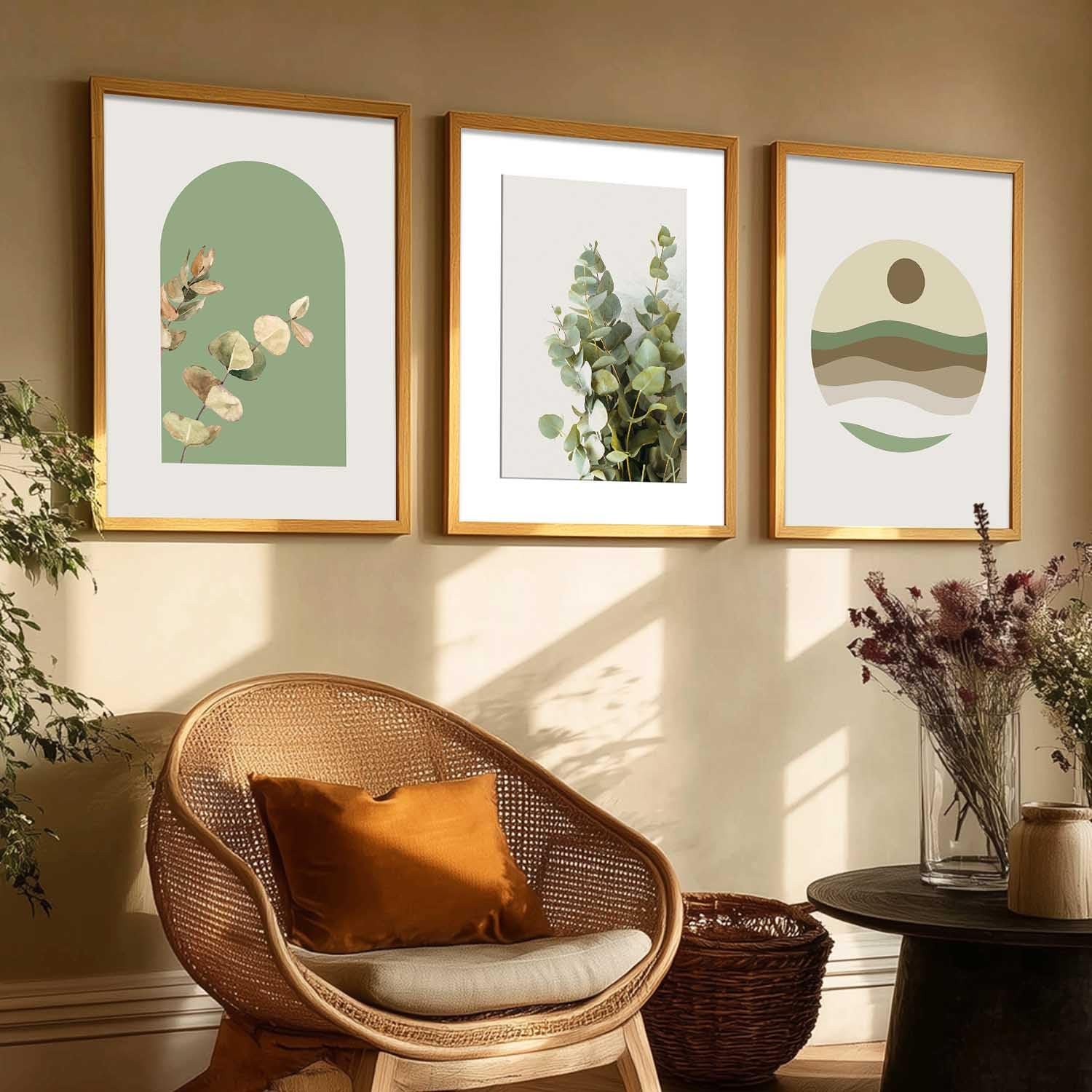 HOTHOUSE Abstract Painting Wall Art Home Decoration Paintings With Frame For Living Room Bed Room Hotel Wall Decor Digital Reprint Set of 3 (13X17 inch) - Image 6