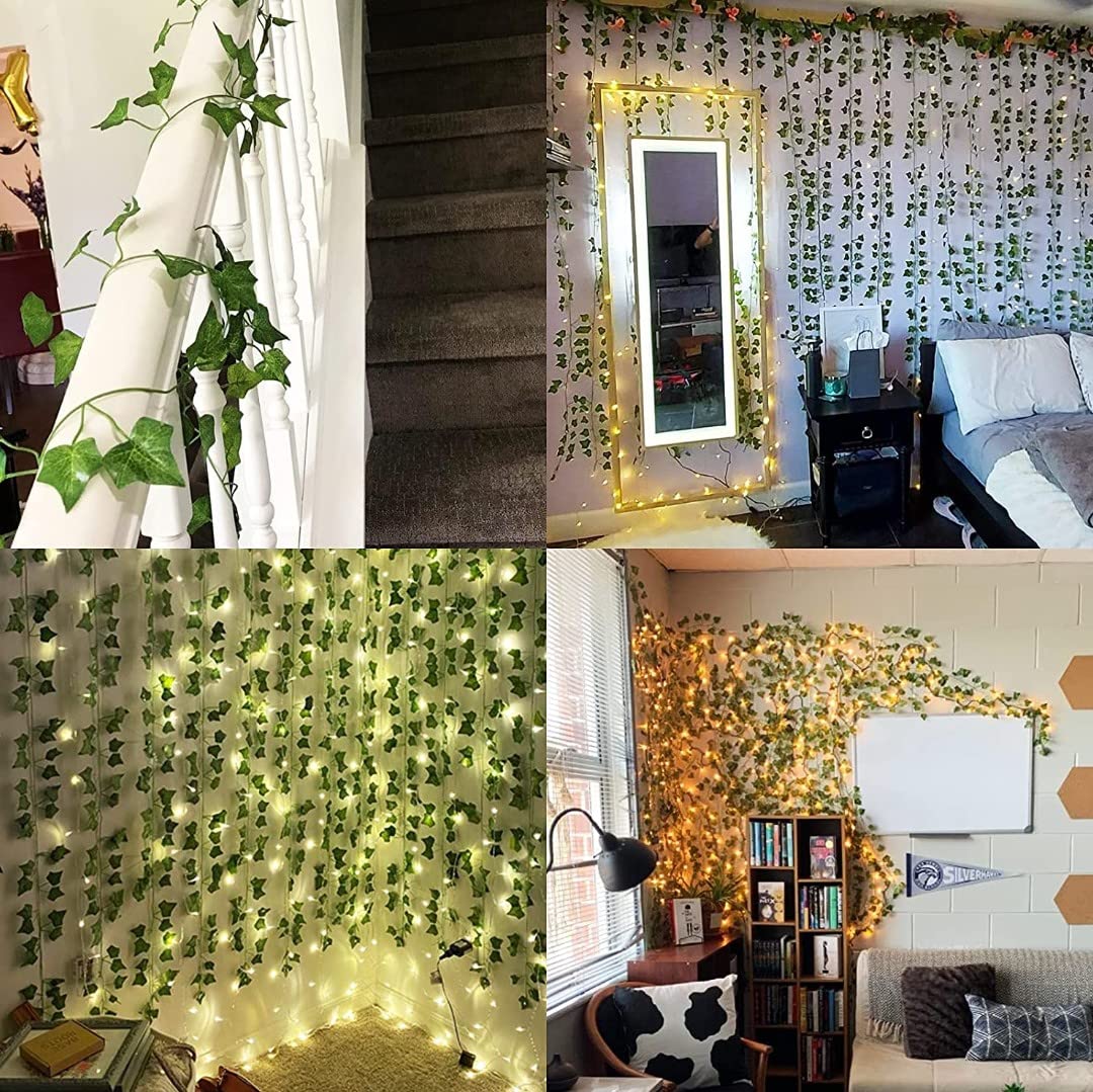 VRB Dec Polyester Pack Of 6 Fake Vines With Leaves Artificial Ivy Garland Fake Ivy Leaves For Bedroom, Artificial Greenery Garlands Hanging Vines For Room Decor Wedding Wall ,Money Creeper - Image 6