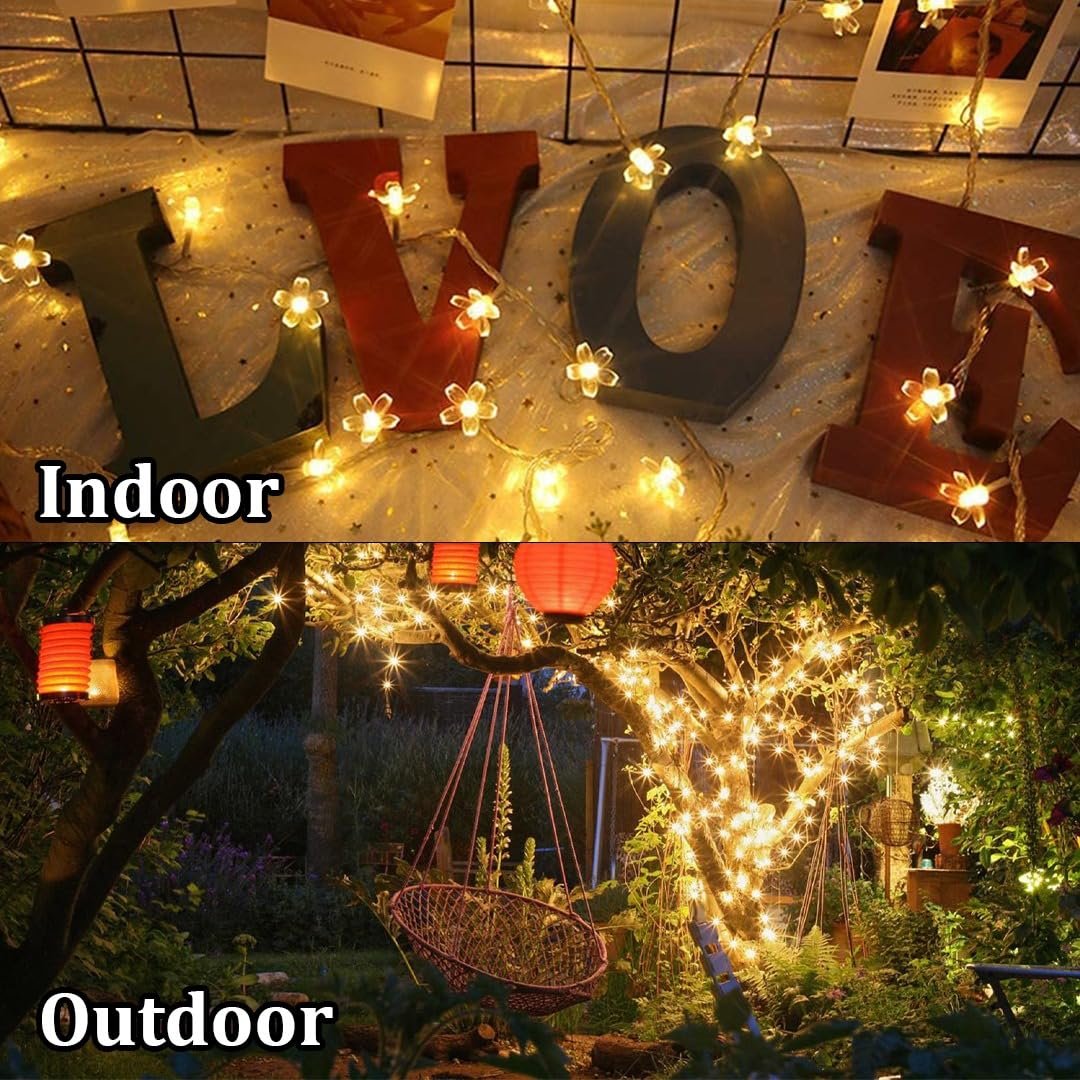 fizzytech Silicone Flower LED String Lights – 25 LED, 5 Meter Warm White Copper Wire Fairy Lights for Window, Wall, Garden, Diwali, Christmas, Wedding & Home Decoration - Image 7
