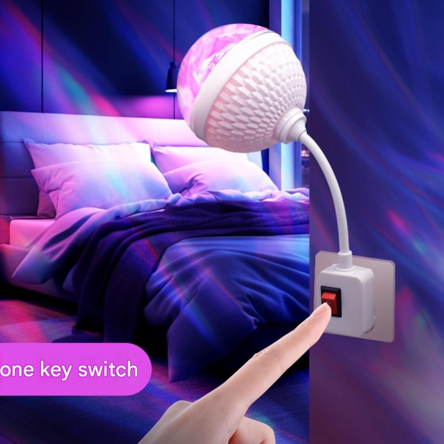 One94Store RGB Rotating LED Lamp | Plug-in Powered Full-Color Aurora Projector Light for Bedroom, Living Room, Kids Room, Party, Diwali & Festive Decoration | Energy-Saving Decorative Night Lamp - Image 7