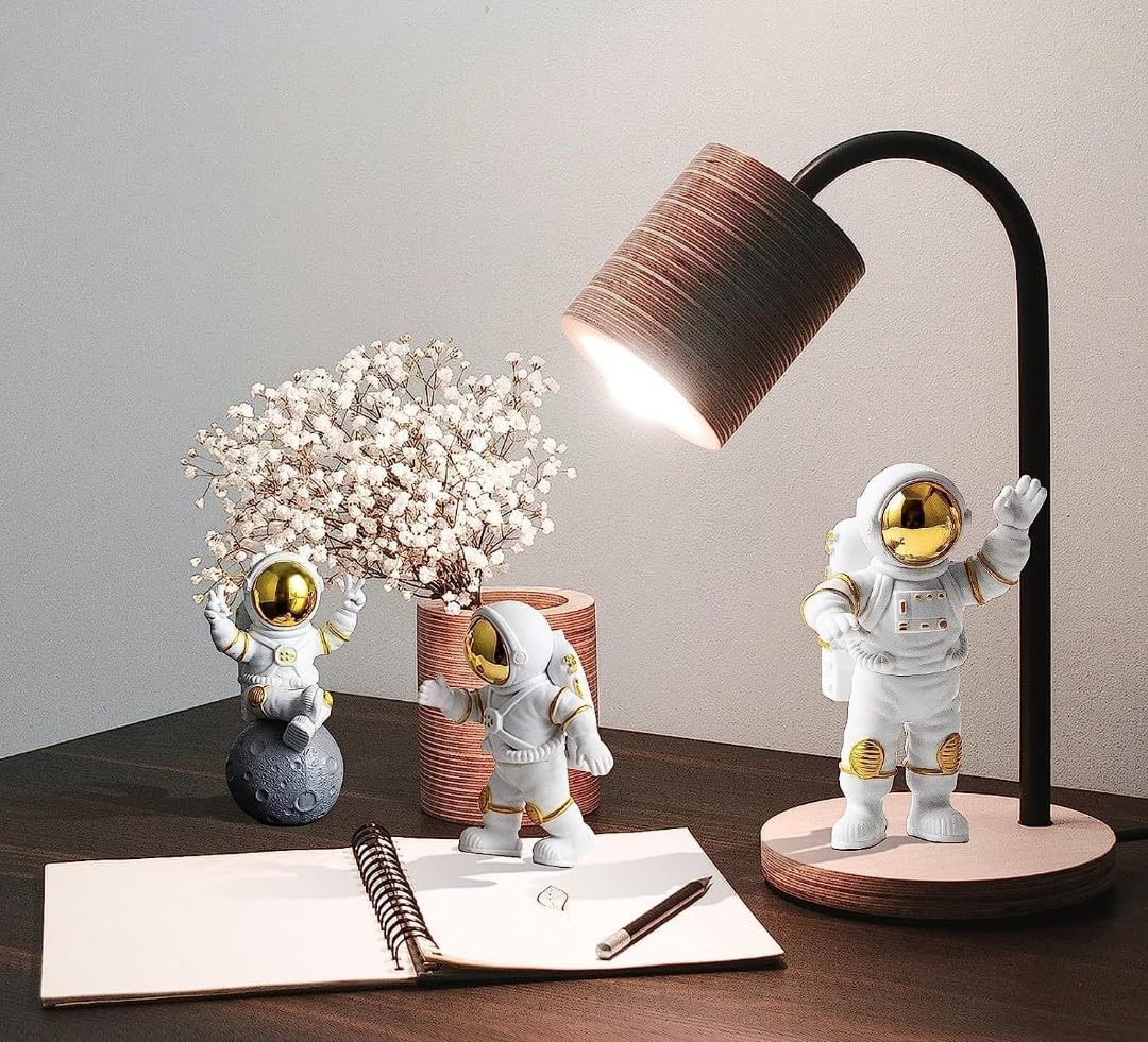 VRB DecTM 3Pcs Astronaut Figurine Spaceman Statue Ornament Toys Statue for Showpiece Home Room Office Desktop Decoration/Car Dashboard/Perfect Valentine Items (3 Pcs Big Golden Astronaut showpiece) - Image 6
