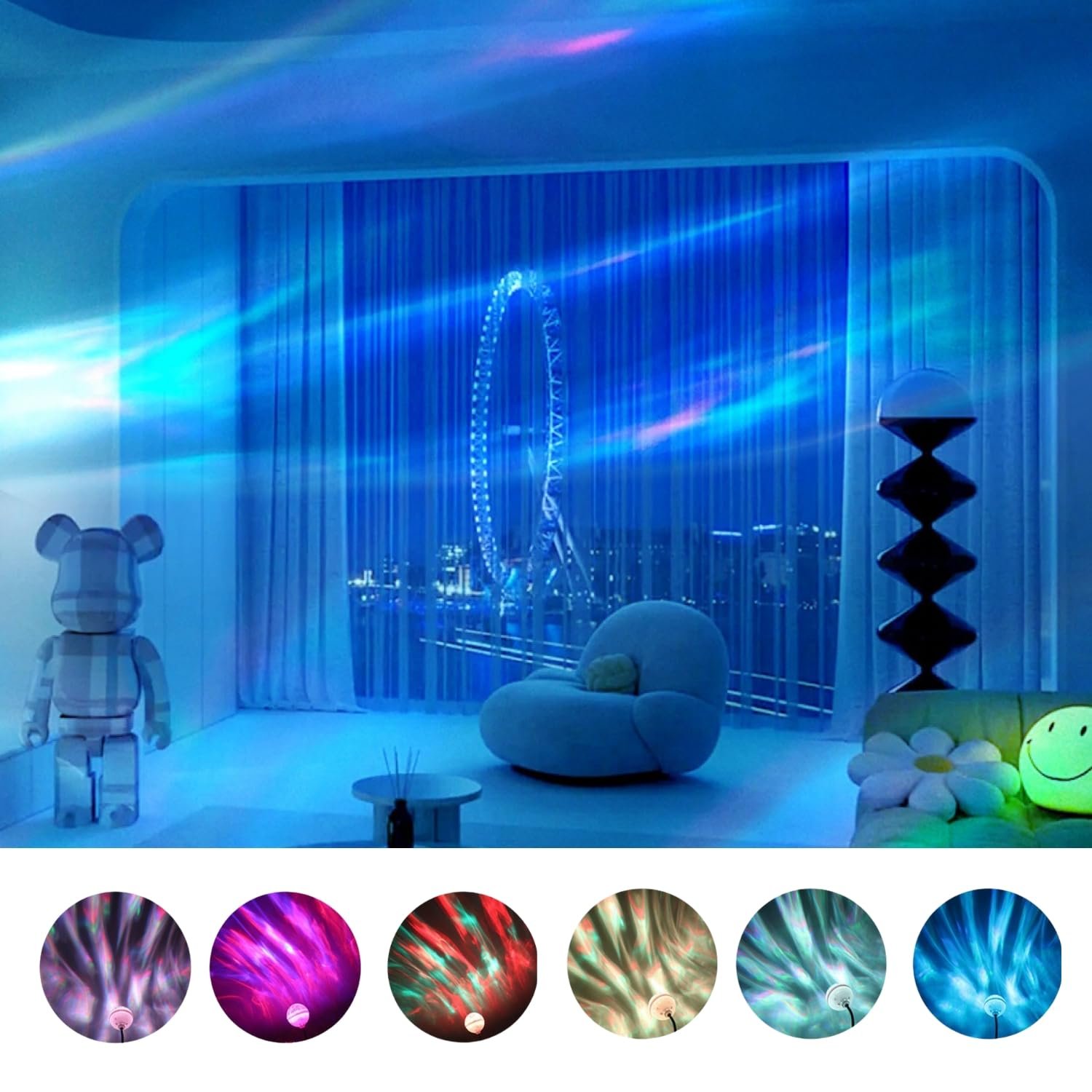 One94Store RGB Rotating LED Lamp | Plug-in Powered Full-Color Aurora Projector Light for Bedroom, Living Room, Kids Room, Party, Diwali & Festive Decoration | Energy-Saving Decorative Night Lamp - Image 4