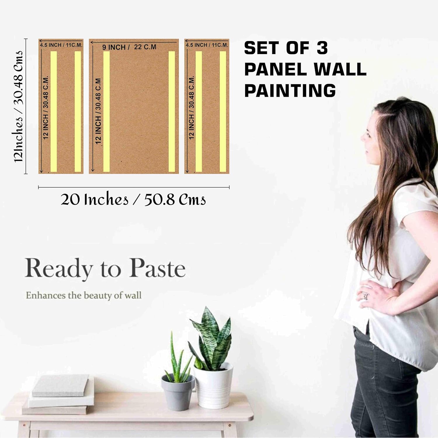 SAF deer Paintings for Wall Decoration - Set Of 3, 3d modern art Painting for Living Room Large Size with Frames for Home, Office painting 50.8 cm x 30.48 cm SANFJM36036-Engineered Wood - Image 6