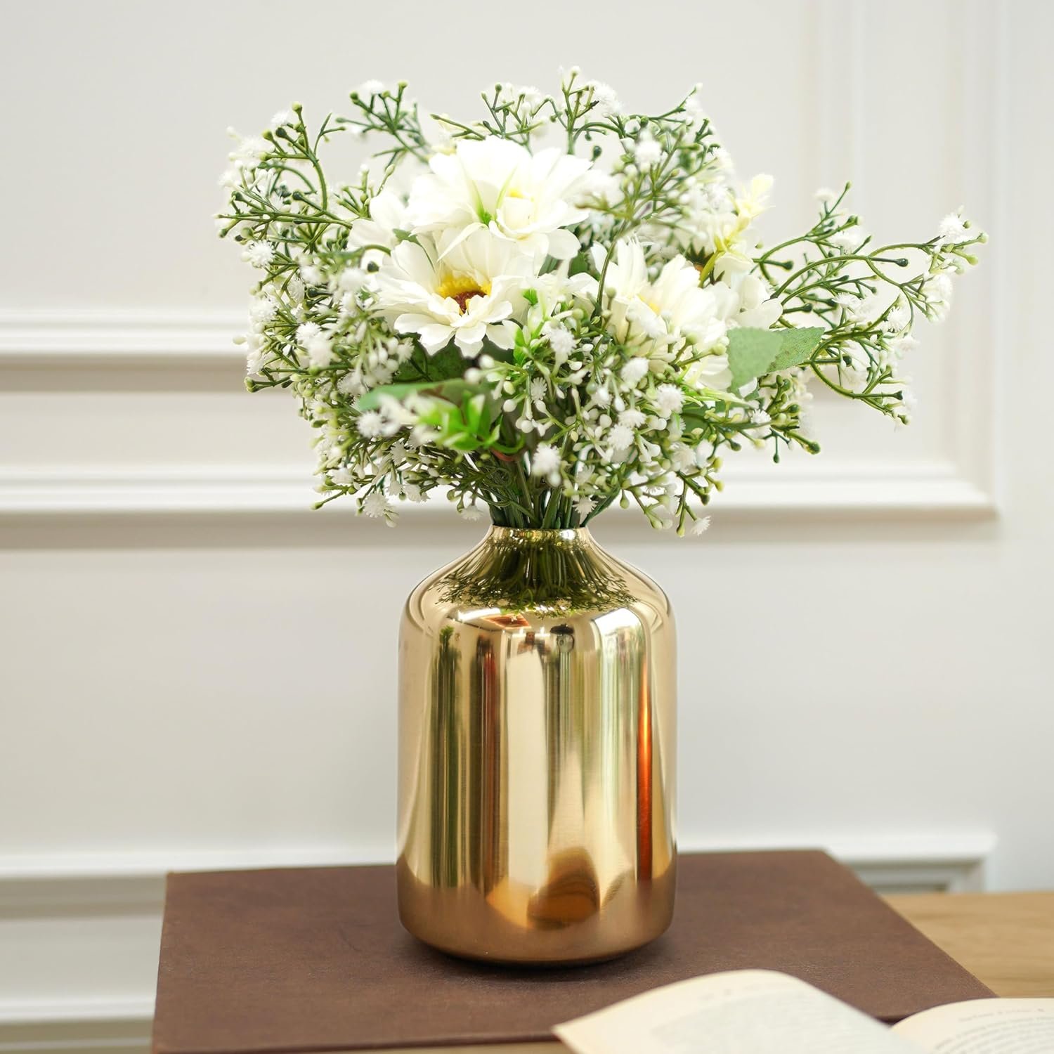 Behoma Metal Flower Vase for Home Decor Bedroom Living Room Office Wedding | Table Decorative Item for Festivals Birthday Gold (Flower Not Included, Modern) - Image 3