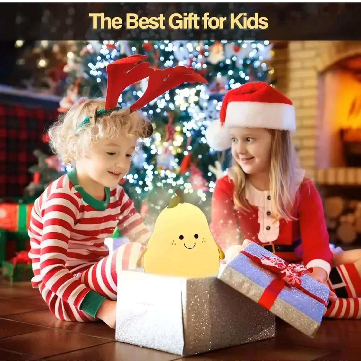 Pears Silicone Night Lamp – Cute Soft LED Bedside Light for Kids Room, Nursery, Christmas Gifts & Bedroom Ambience Decoration - Image 9