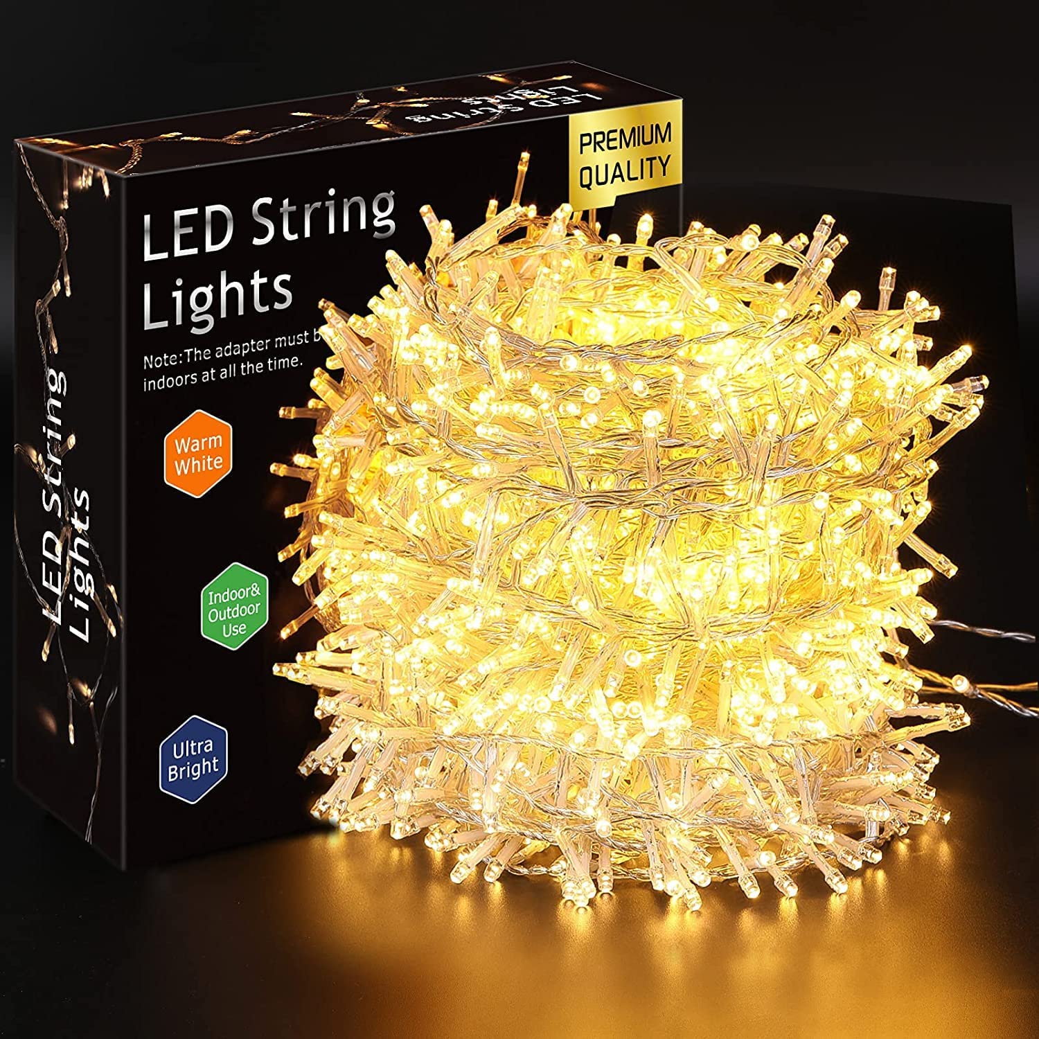 Gesto Warm White Led Serial String Lights – Waterproof Copper Wire Yellow Fairy Lights for Home Decoration,Christmas, Deepawali & Diwali Decoration Lights for Balcony Outdoor (19 Meter | Pack of 1) - Image 2