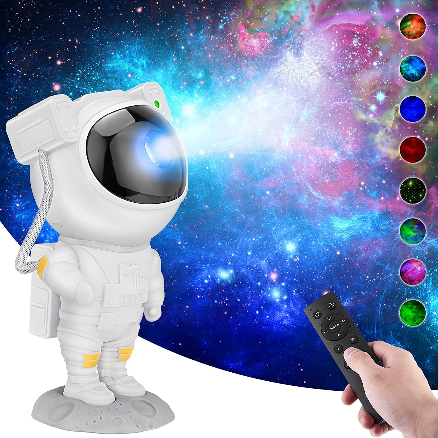 Desidiya® Astronaut Galaxy Projector Night Light – Remote Control Star Nebula Lamp for Bedroom, Kids & Adults – 360° Rotation, Timer, Space Decor Gift for Home, Party & Gaming Room (Corded Electric) - Image 2