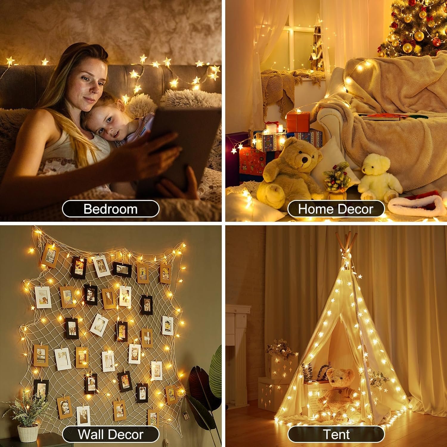 fizzytech Fairy Lights for Room Decoration – 8 Meter 30-LED Warm-White Star String Lights, Plug-in Decorative Lighting for Bedroom, Indoor & Outdoor Décor Use Diwali Christmas - Image 7