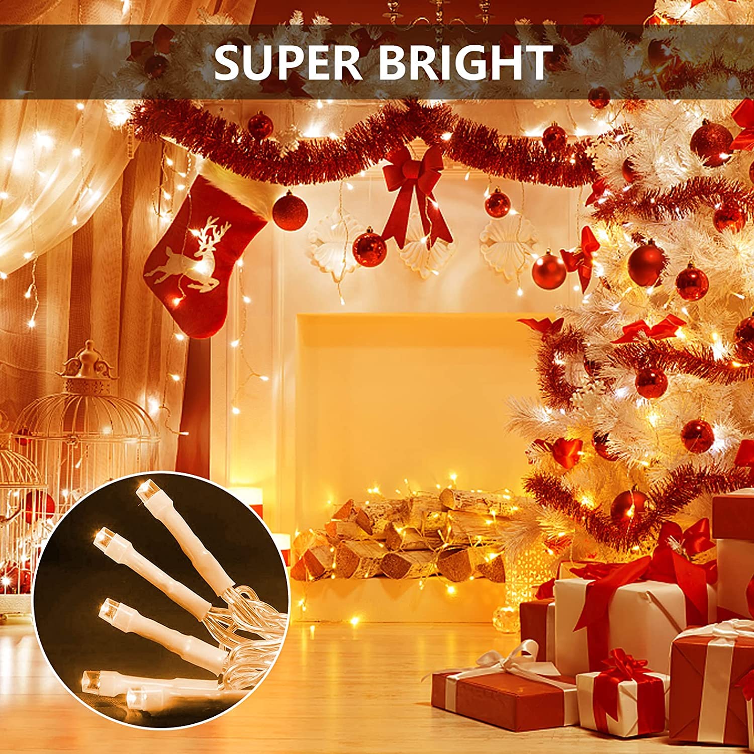 Gesto Warm White Led Serial String Lights – Waterproof Copper Wire Yellow Fairy Lights for Home Decoration,Christmas, Deepawali & Diwali Decoration Lights for Balcony Outdoor (19 Meter | Pack of 1) - Image 4